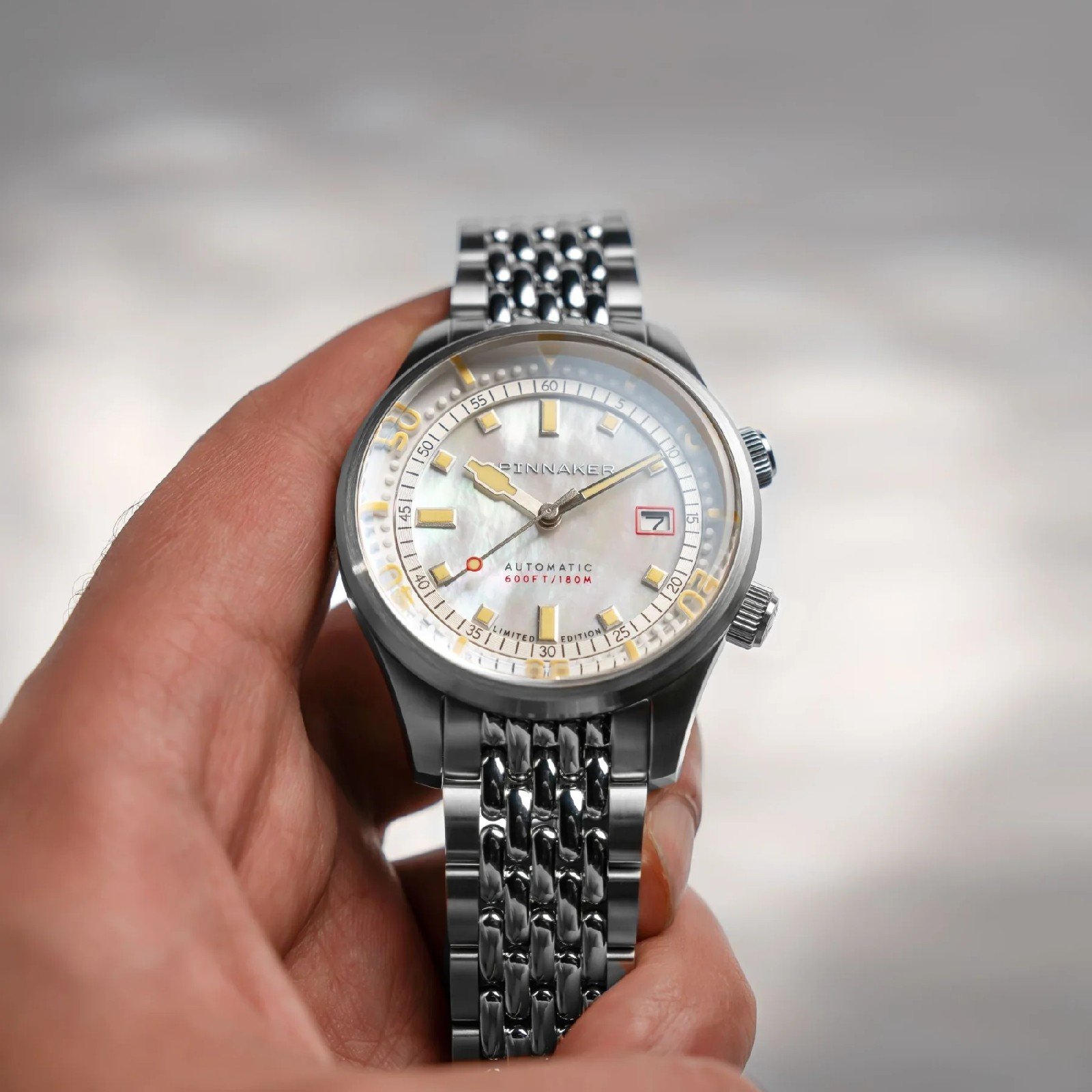 Relógio Spinnaker Bradner Pearl Diver Automático Edição Limitada Pearl Essence SP-5158-22 Branco 3