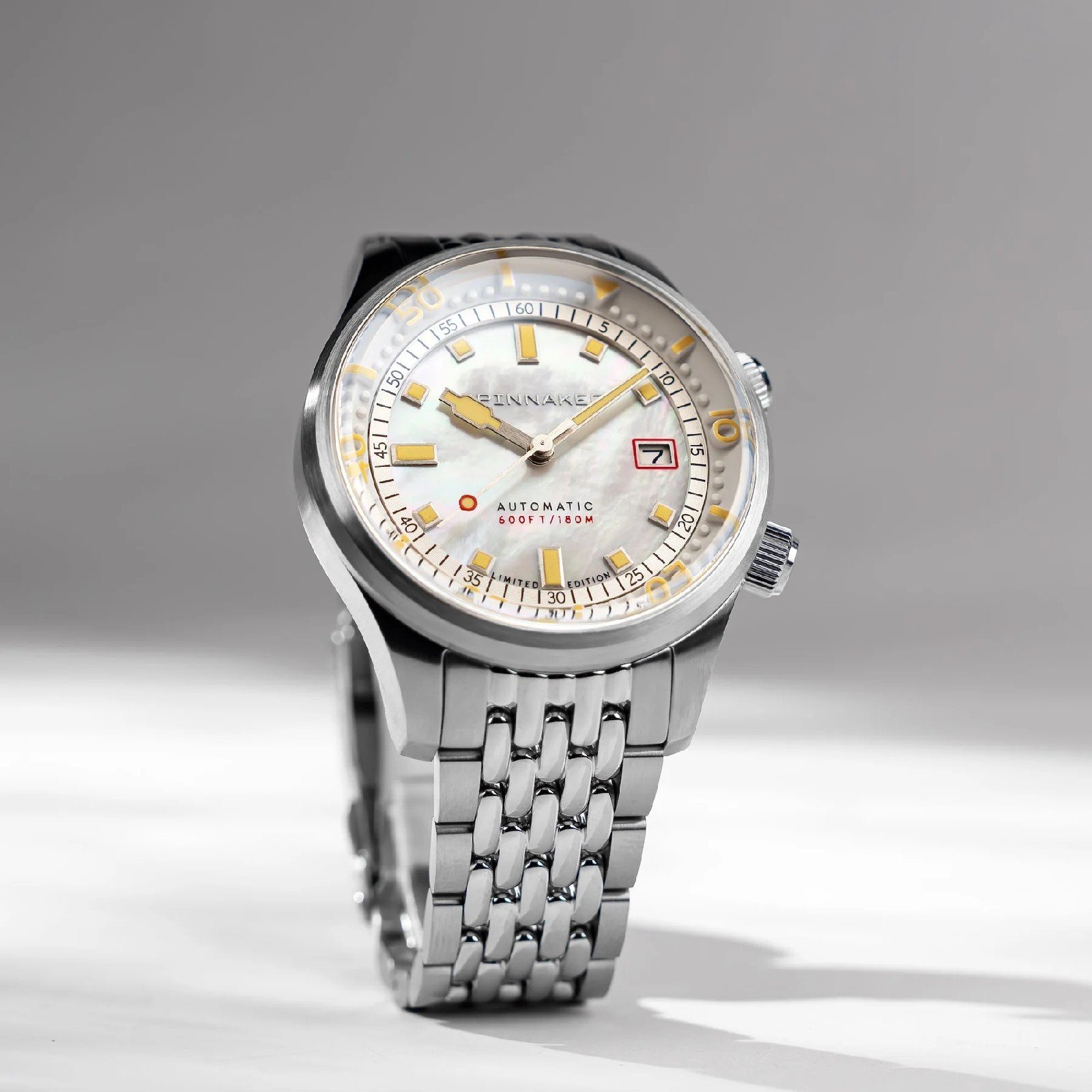 Relógio Spinnaker Bradner Pearl Diver Automático Edição Limitada Pearl Essence SP-5158-22 Branco 7