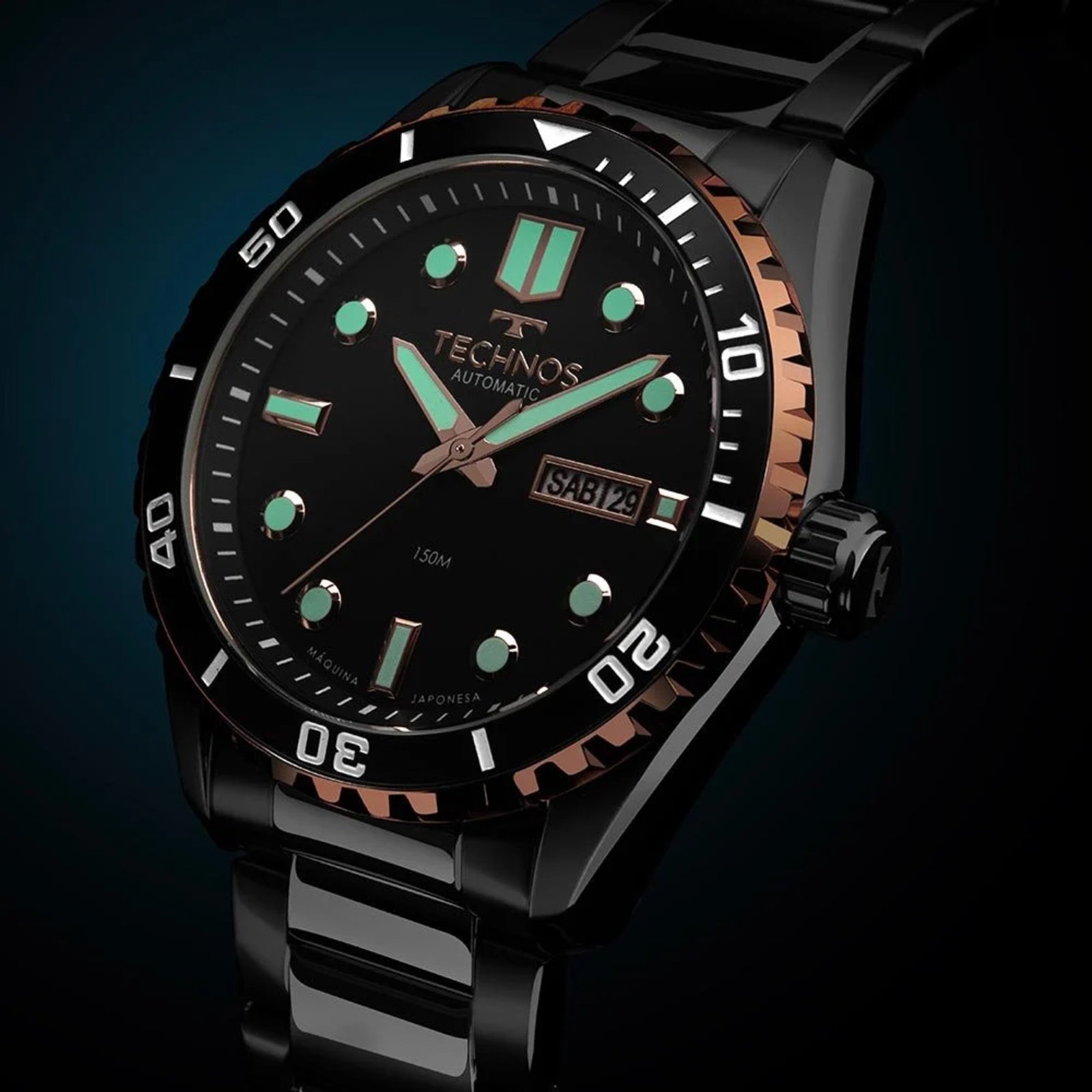 Relógio Technos Diver Automático 8205OY/1P Preto 3