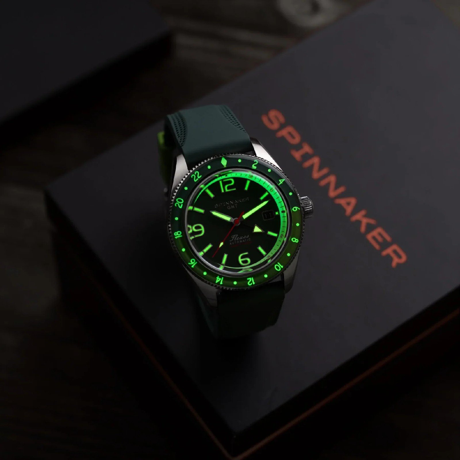 Relógio Spinnaker Fleuss GMT Automatic Forest Green SP-5120-44 Verde 3