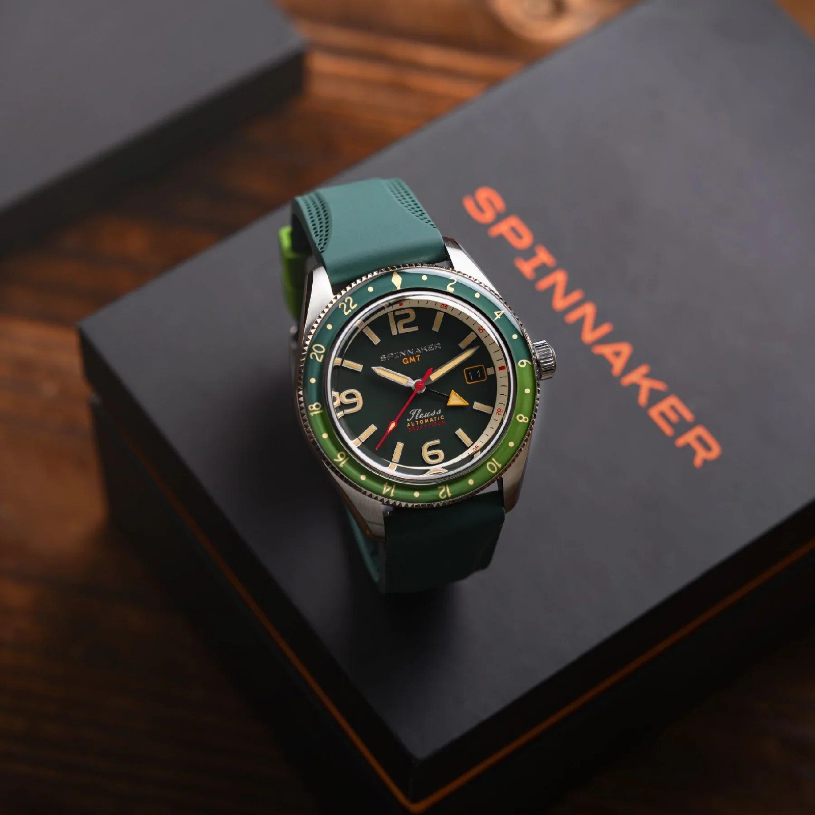 Relógio Spinnaker Fleuss GMT Automatic Forest Green SP-5120-44 Verde 4