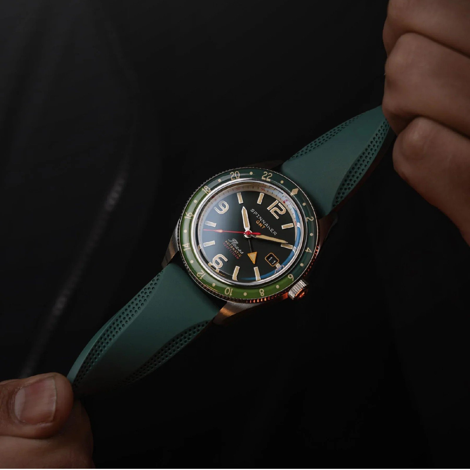 Relógio Spinnaker Fleuss GMT Automatic Forest Green SP-5120-44 Verde 5