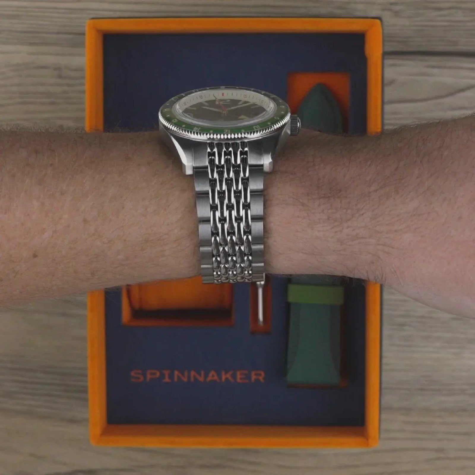 Relógio Spinnaker Fleuss GMT Automatic Forest Green SP-5120-44 Verde 7