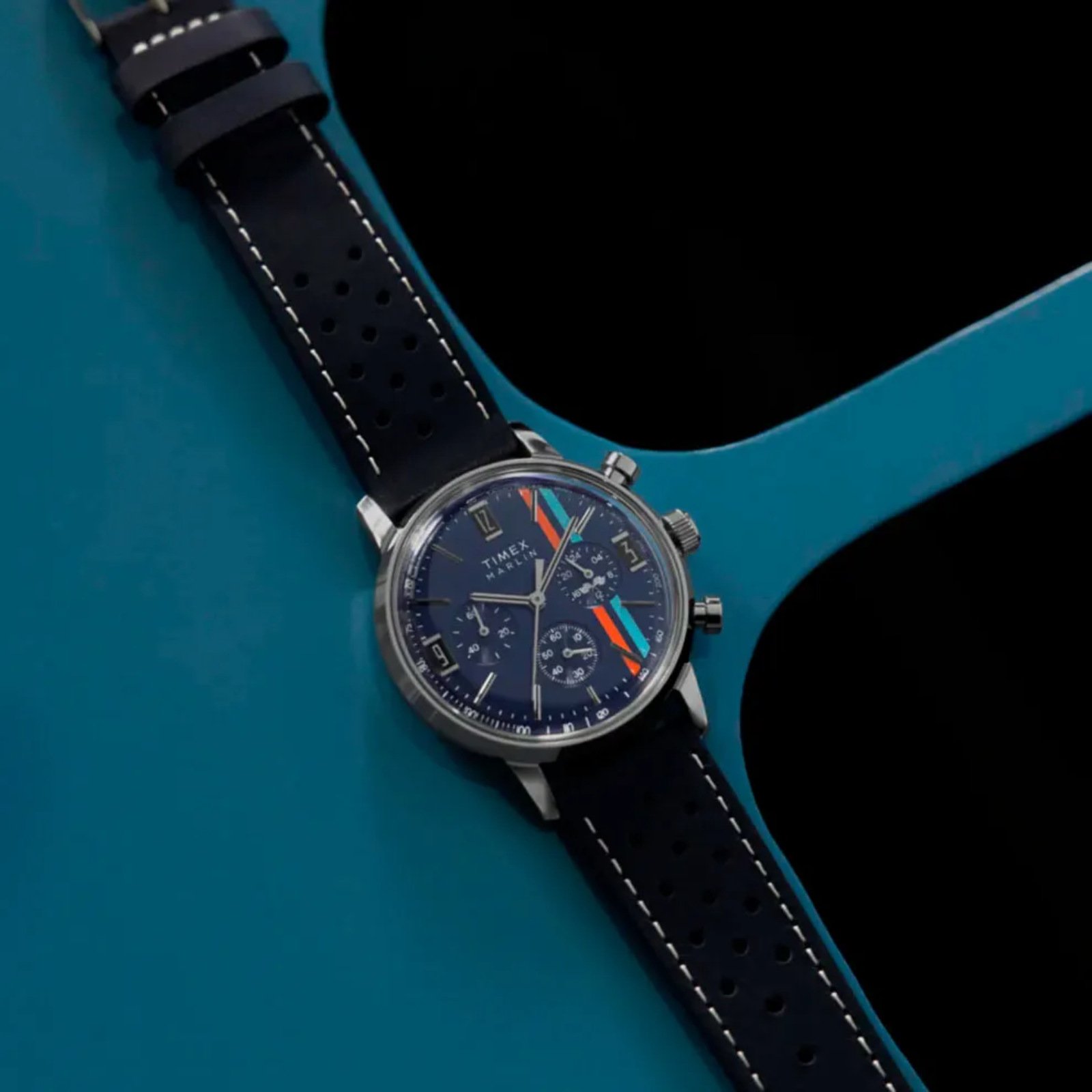 Relógio Timex Marlin® Tachymeter Cronógrafo TW2W99000 Azul 4