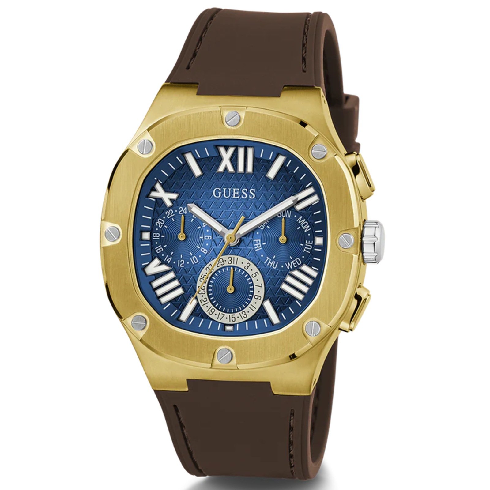 Relógio Guess Masculino Multifunção GW0571G5 Marrom Dourado 3