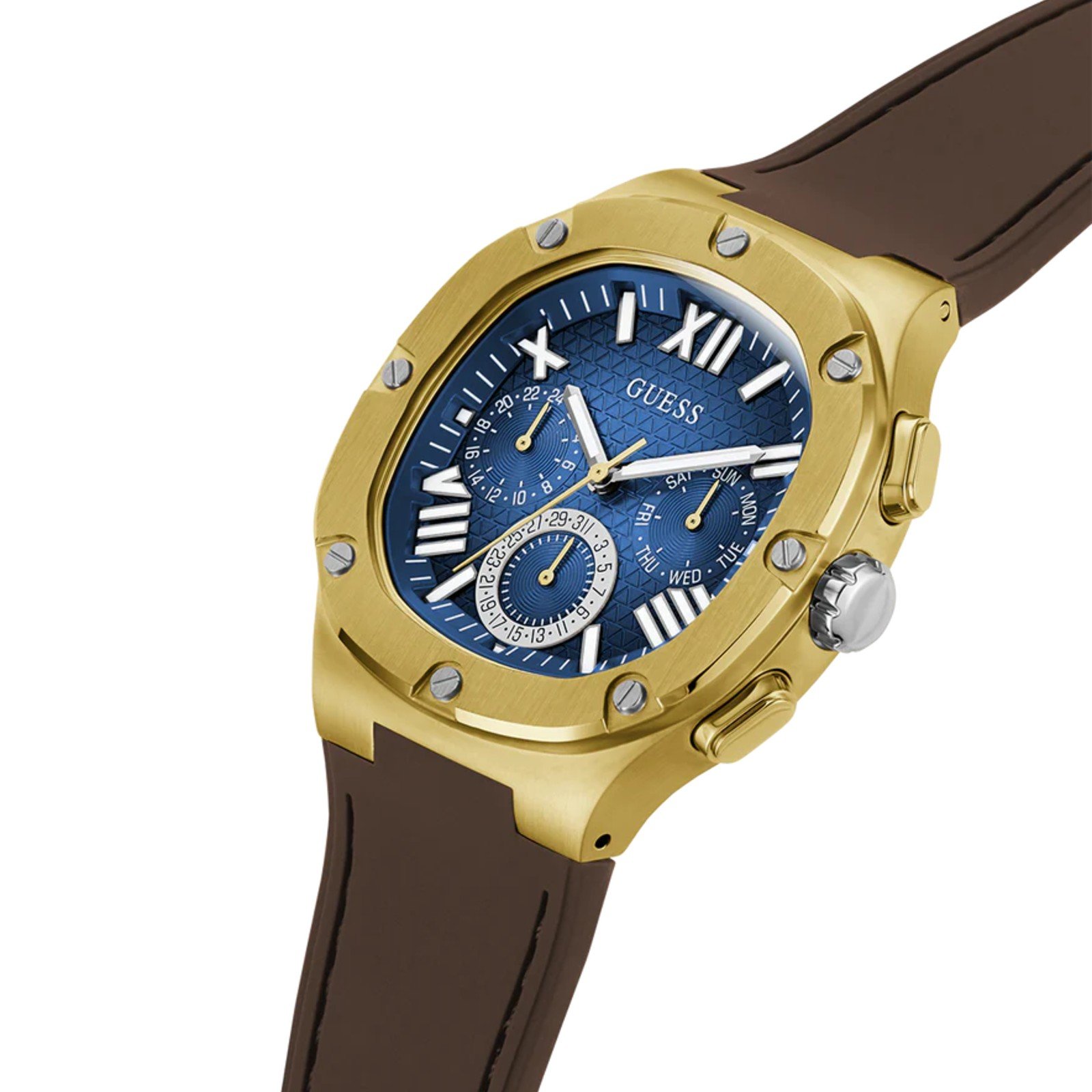 Relógio Guess Masculino Multifunção GW0571G5 Marrom Dourado 5