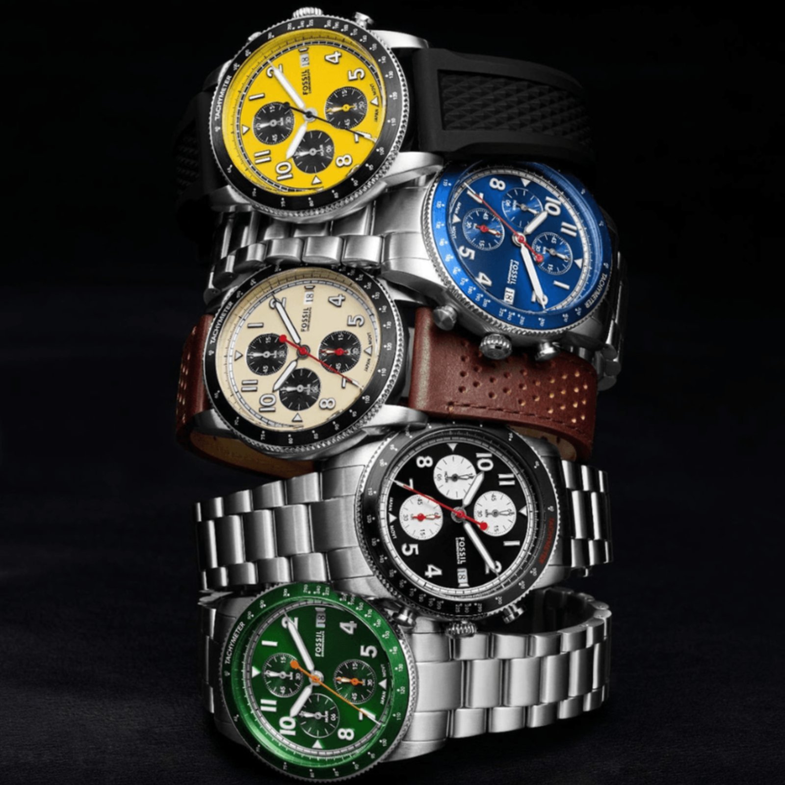 Relógio Fossil Masculino Sport Tourer FS6045/1KN Prata 5