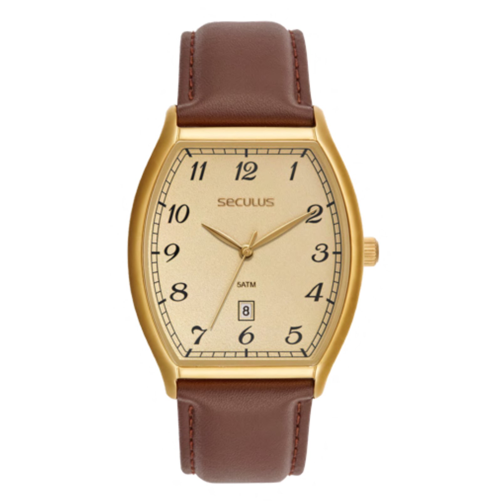 Relógio Seculus 23746GPSVDC2 Retangular Dourado