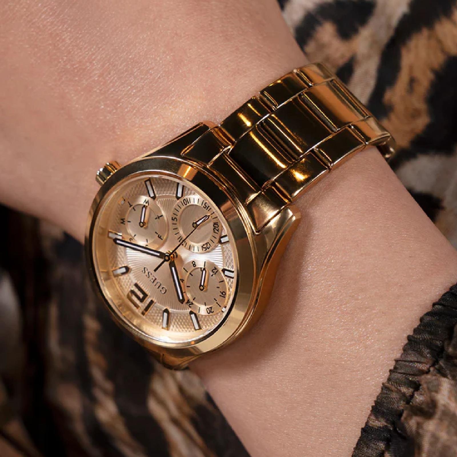 Relógio Guess Feminino Multifunção GW0760L2 Dourado Dourado 6
