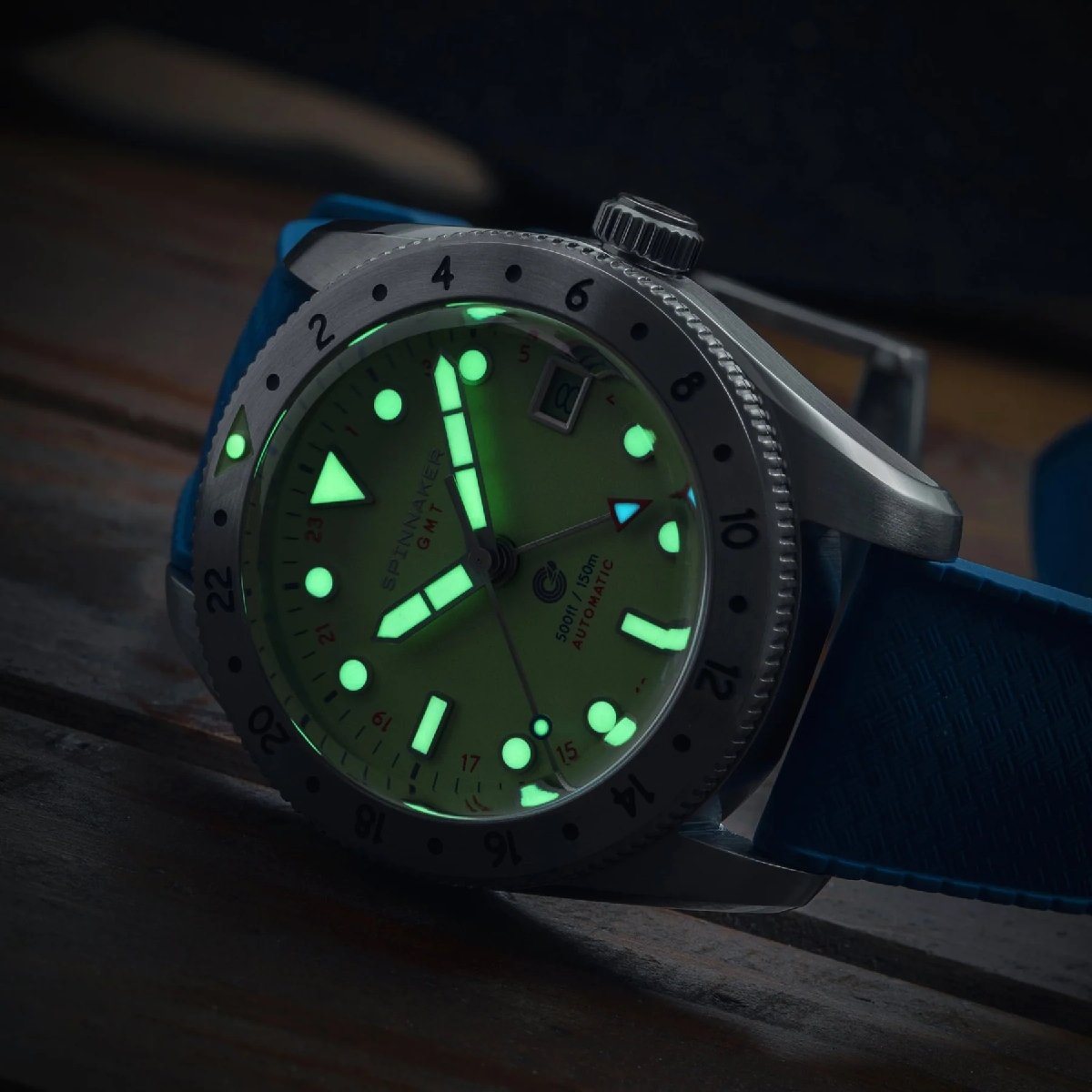 Relógio Spinnaker Croft GMT Automatic Mint Moment SP-5157-44 Verde 5