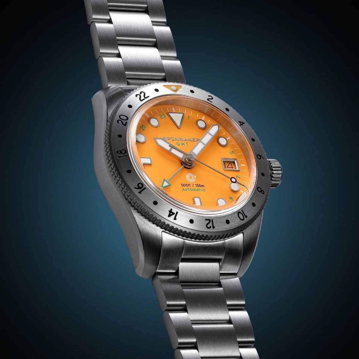 Relógio Spinnaker Croft GMT Automatic Solar Burst SP-5157-22 Amarelo 6