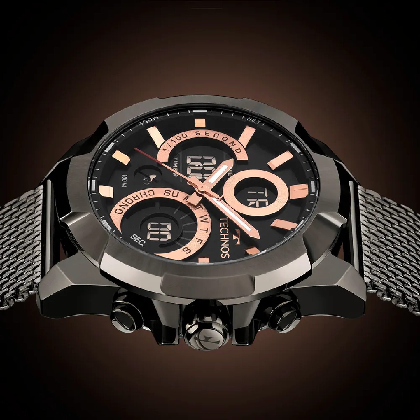 Relógio Technos Digitech W23721AAB/1P Grafite Masculino Cinza 3