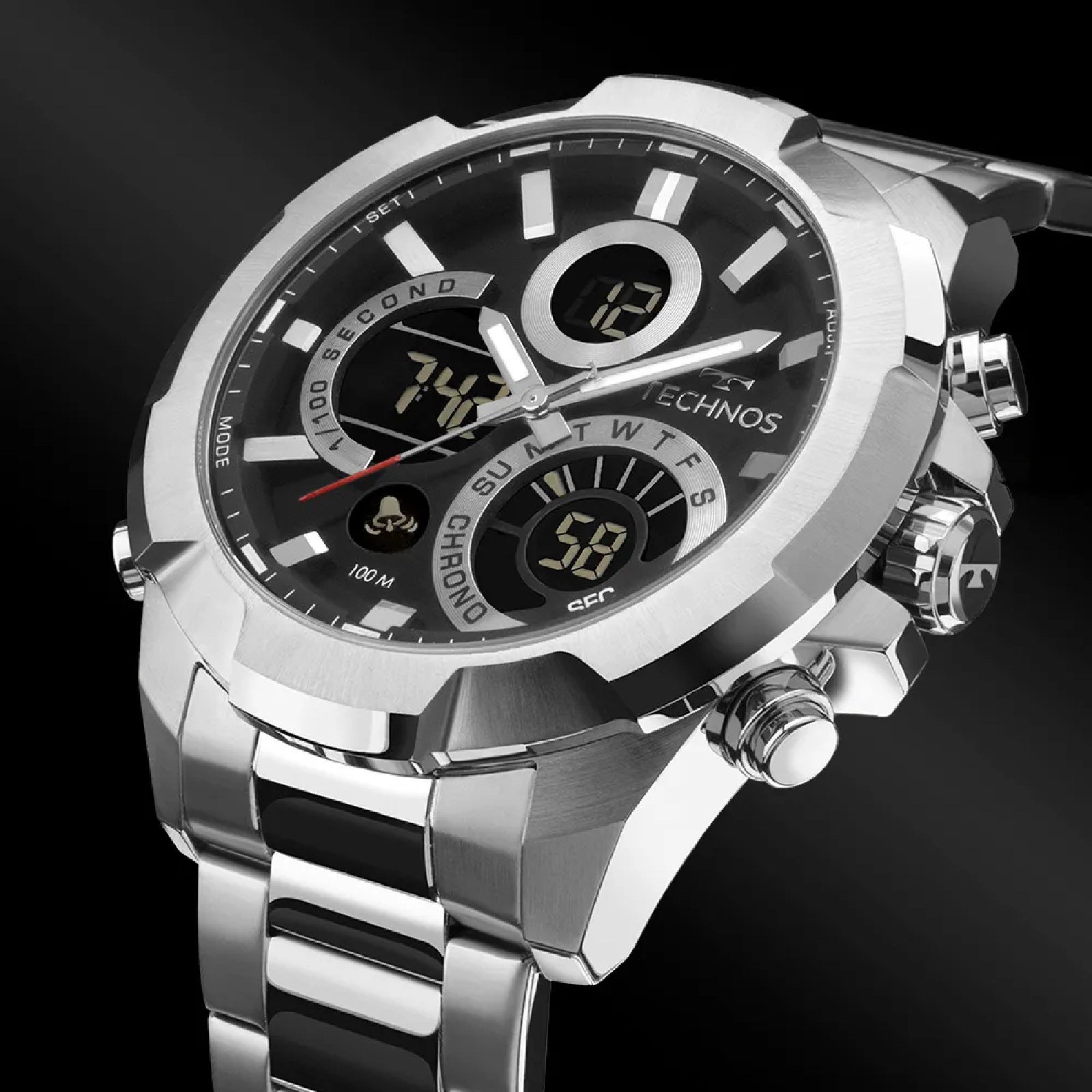 Relógio Technos Digitech W23721AAC/1P Prata Masculino Prata 3