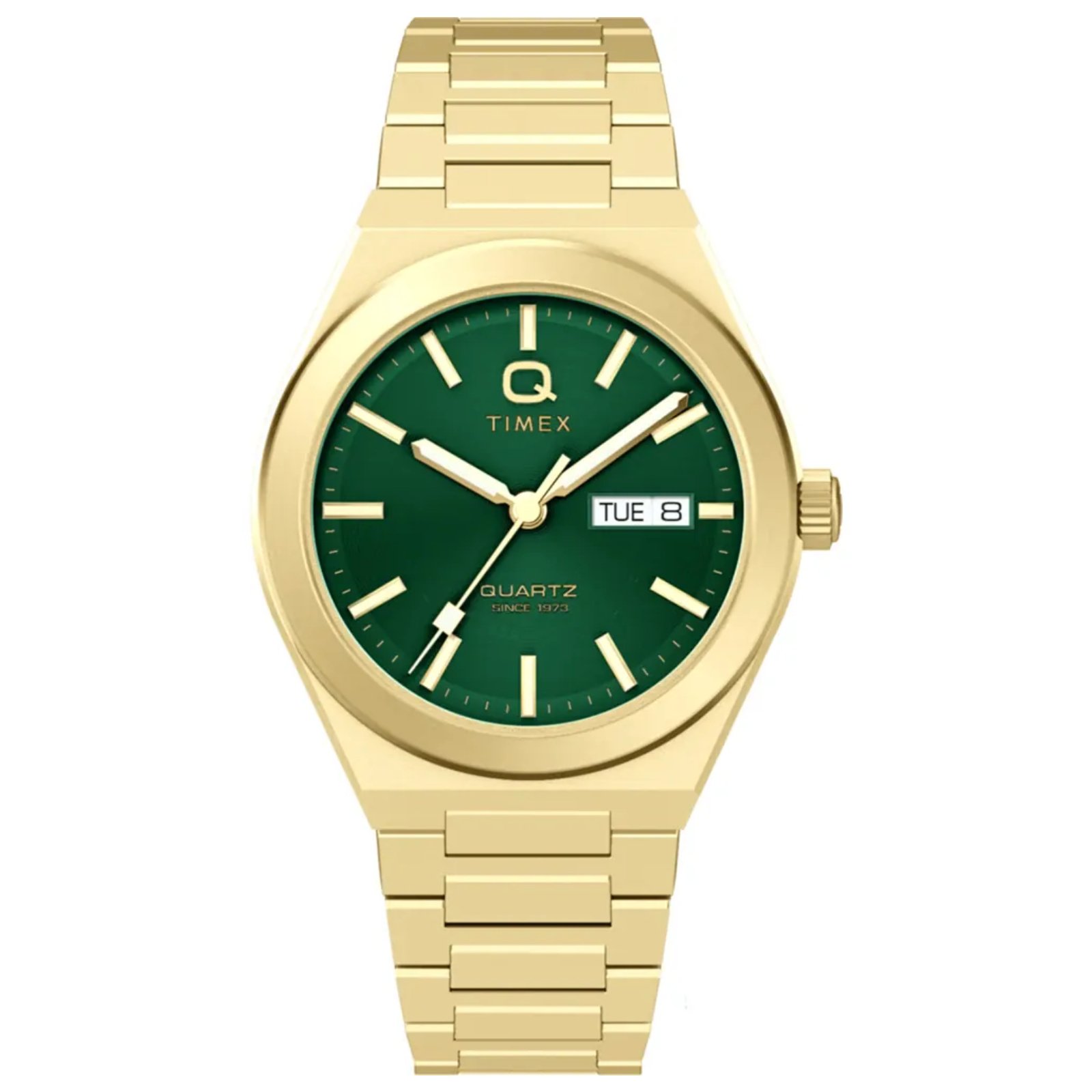 Relógio Q Timex Continental Day Date TW2Y35100 Dourado
