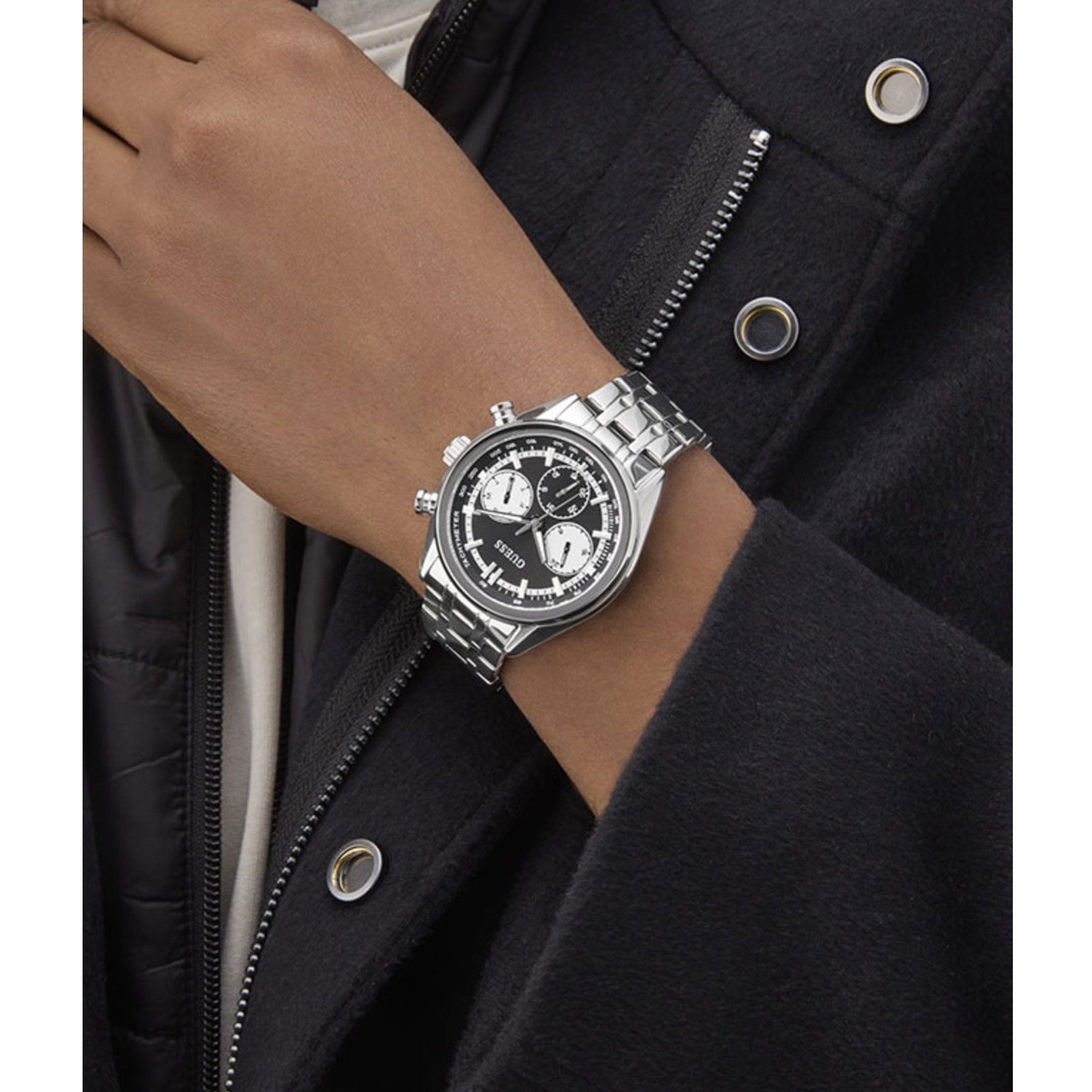 Relógio Guess Masculino Dawson GW0971G1 Prata Prata 2