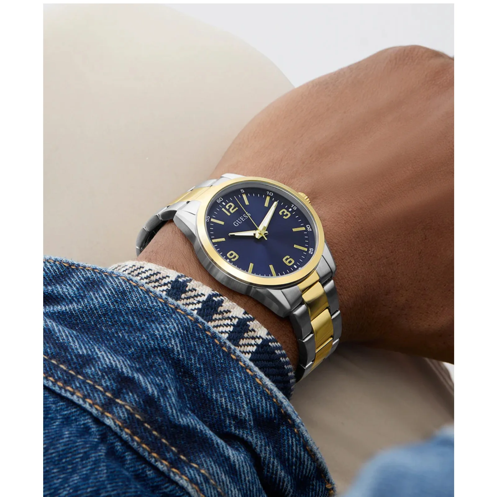 Relógio Guess Masculino Easton GW0965G4 Bicolor Prata/Dourado 4