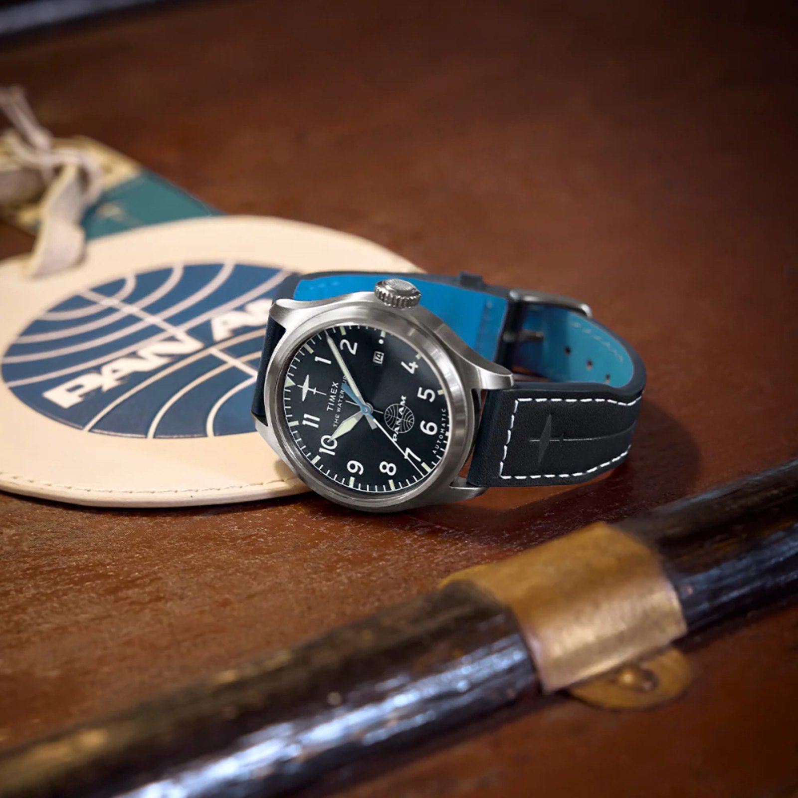 Relógio Timex Waterbury Ace Pan Am® Automatic TW2Y38800 Azul 3