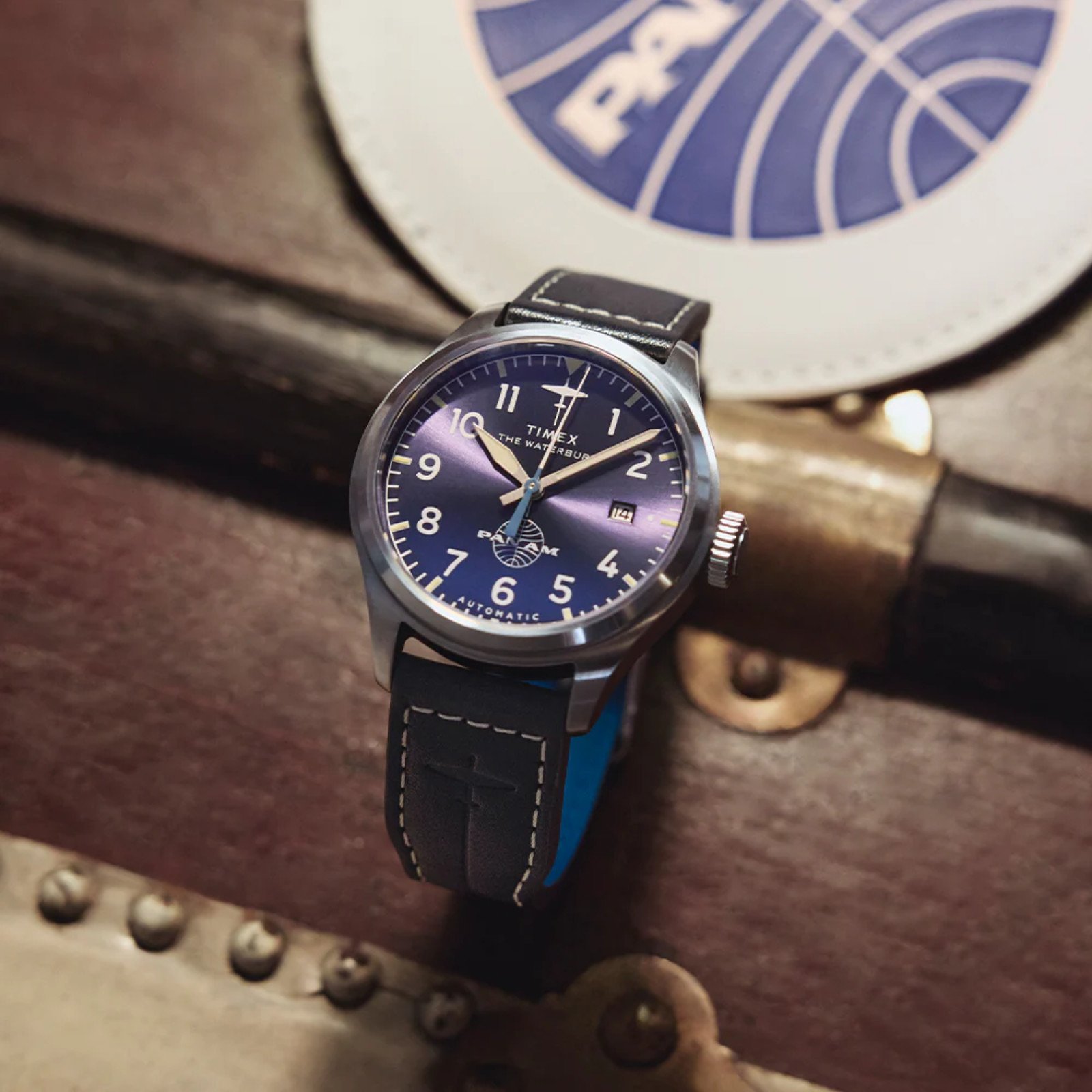 Relógio Timex Waterbury Ace Pan Am® Automatic TW2Y38800 Azul 4