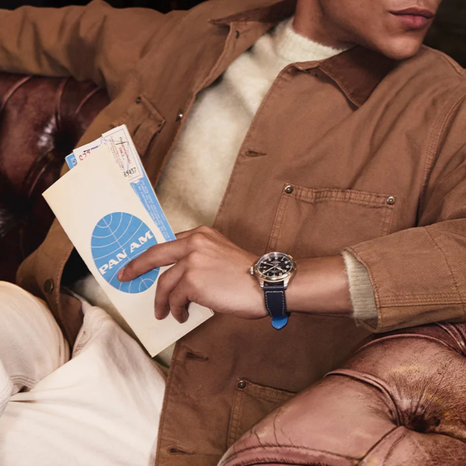 Relógio Timex Waterbury Ace Pan Am® Automatic TW2Y38800 Azul 5