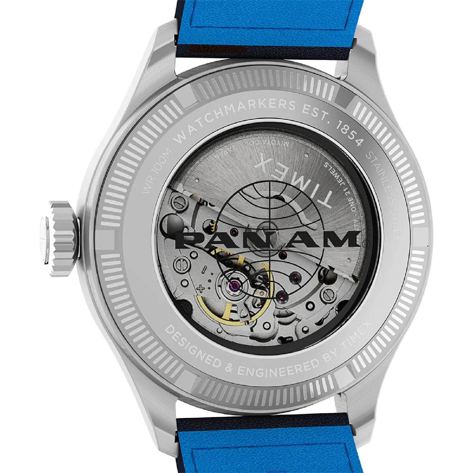 Relógio Timex Waterbury Ace Pan Am® Automatic TW2Y38800 Azul 7