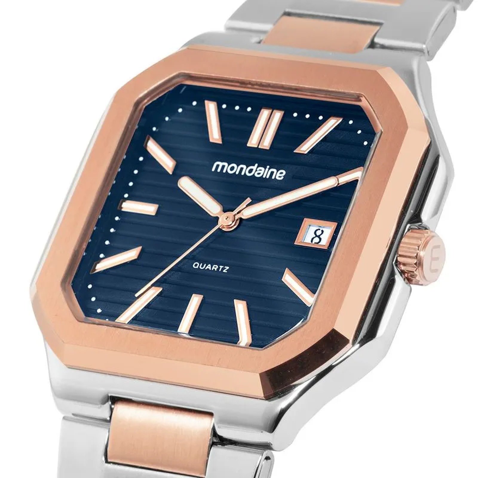 Relógio Mondaine 32945GPMVGE3 Quadrado Bicolor Rosa/Prata 2