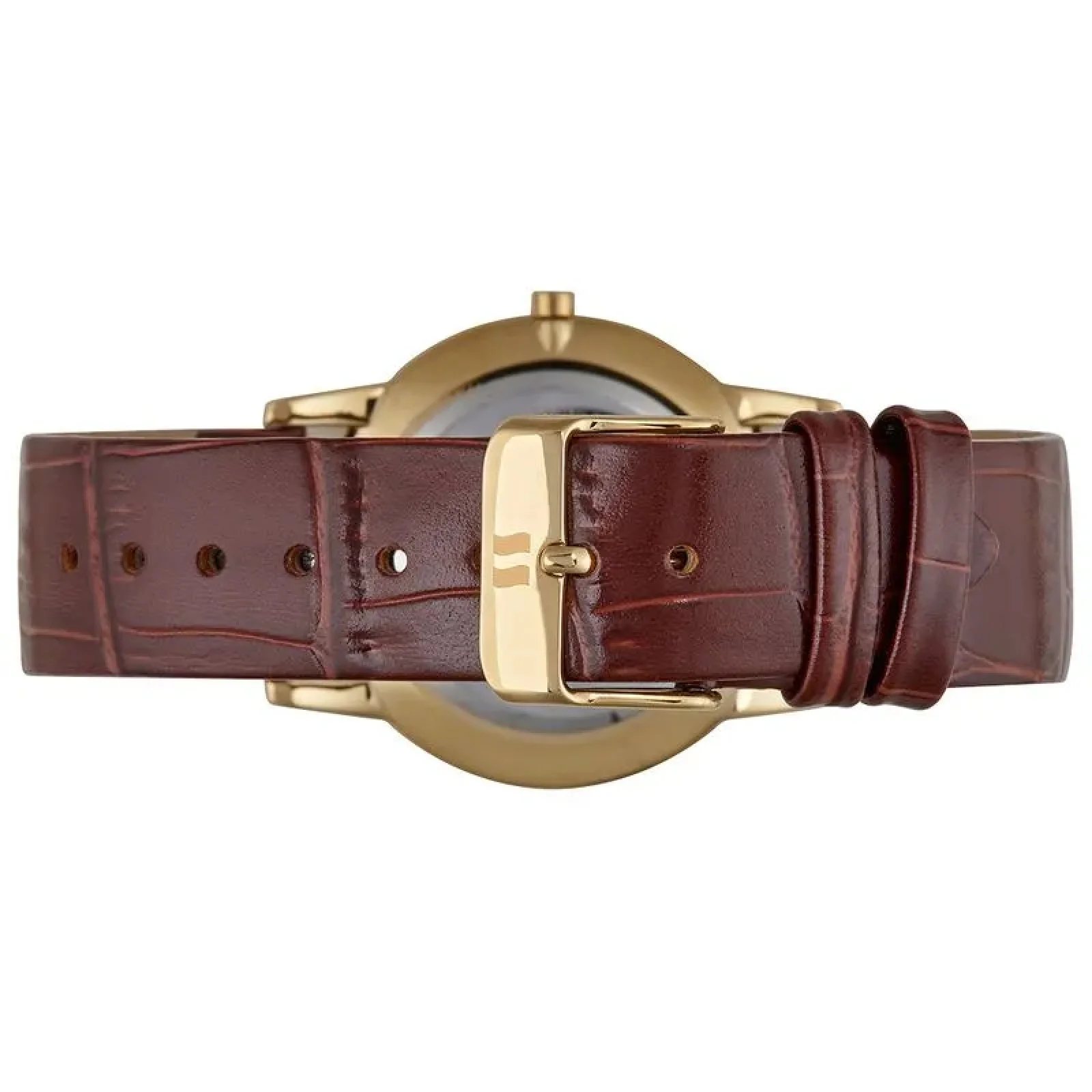 Relógio Seculus 23725GPSVDC2 Couro Crocodilo Dourado 5