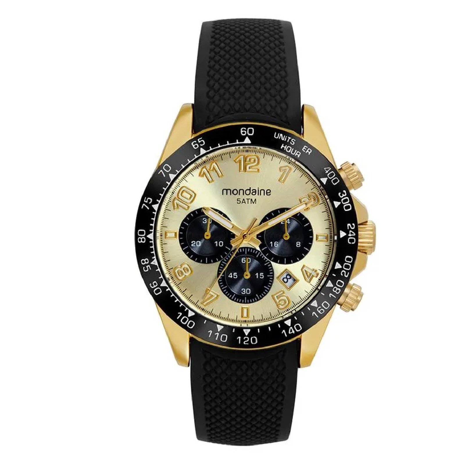 Relógio Mondaine Cronógrafo Silicone Bicolor 32815GPMVDI4 Dourado 1