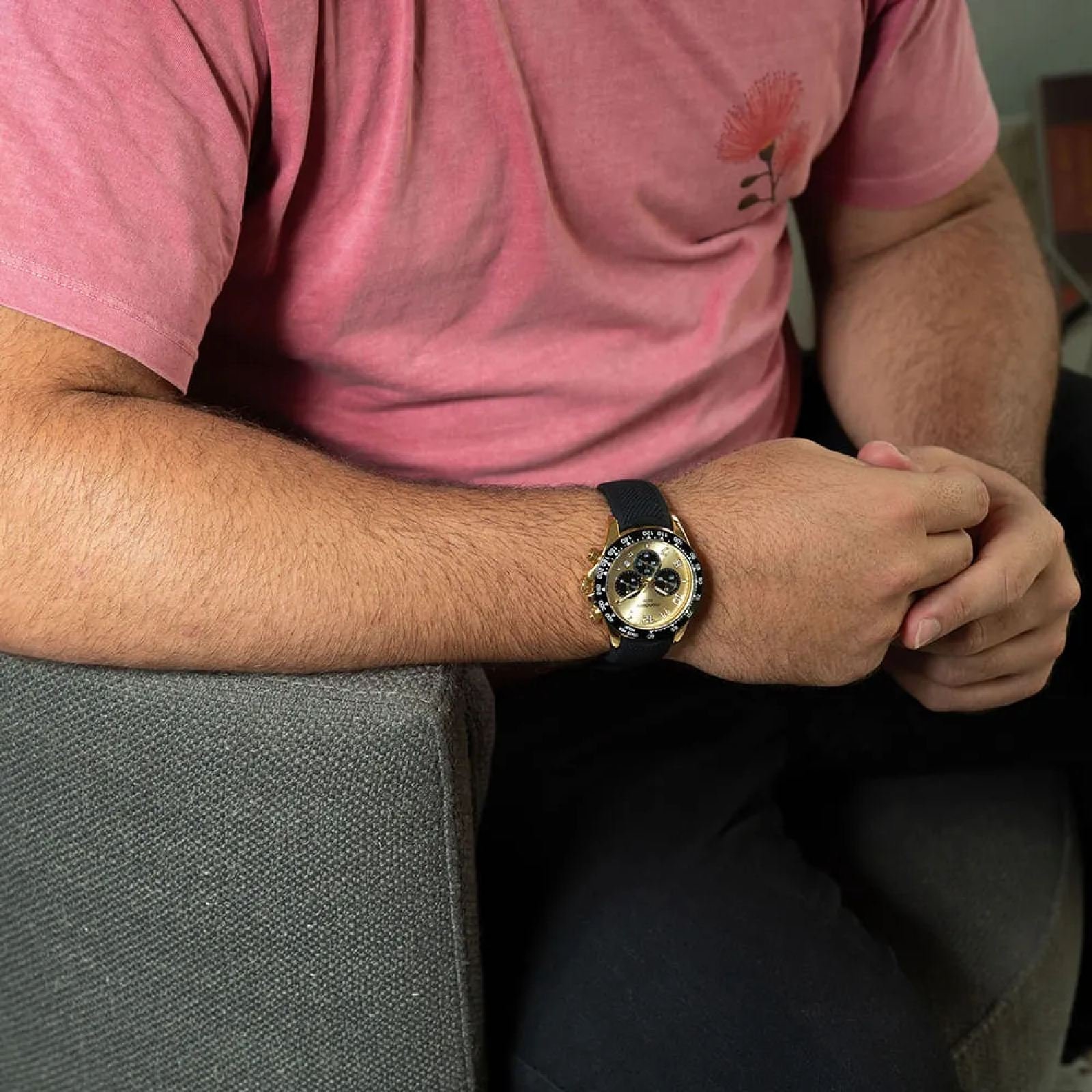 Relógio Mondaine Cronógrafo Silicone Bicolor 32815GPMVDI4 Dourado 4