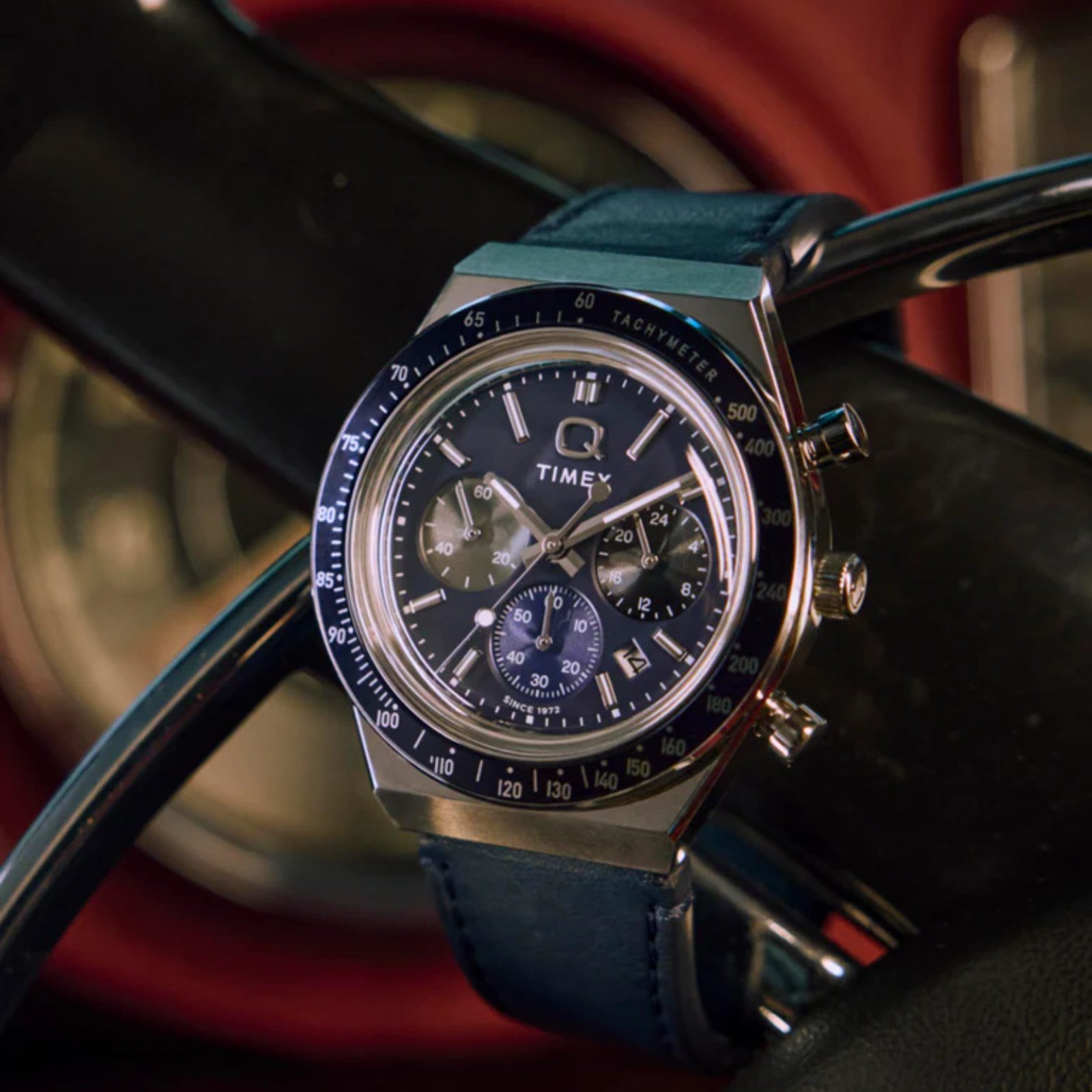 Relógio Q Timex Chronograph TW2Y36100 Azul 2