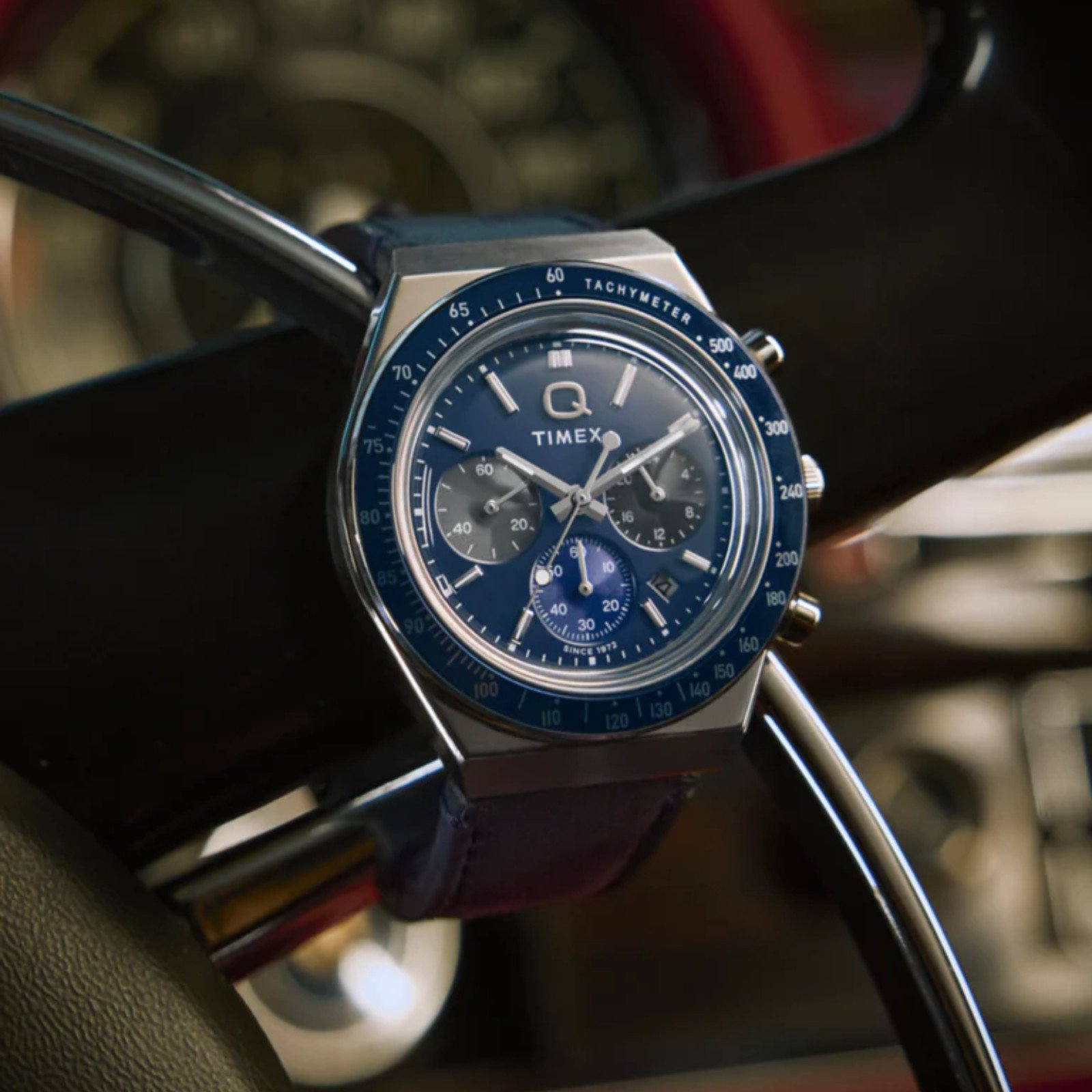 Relógio Q Timex Chronograph TW2Y36100 Azul 3