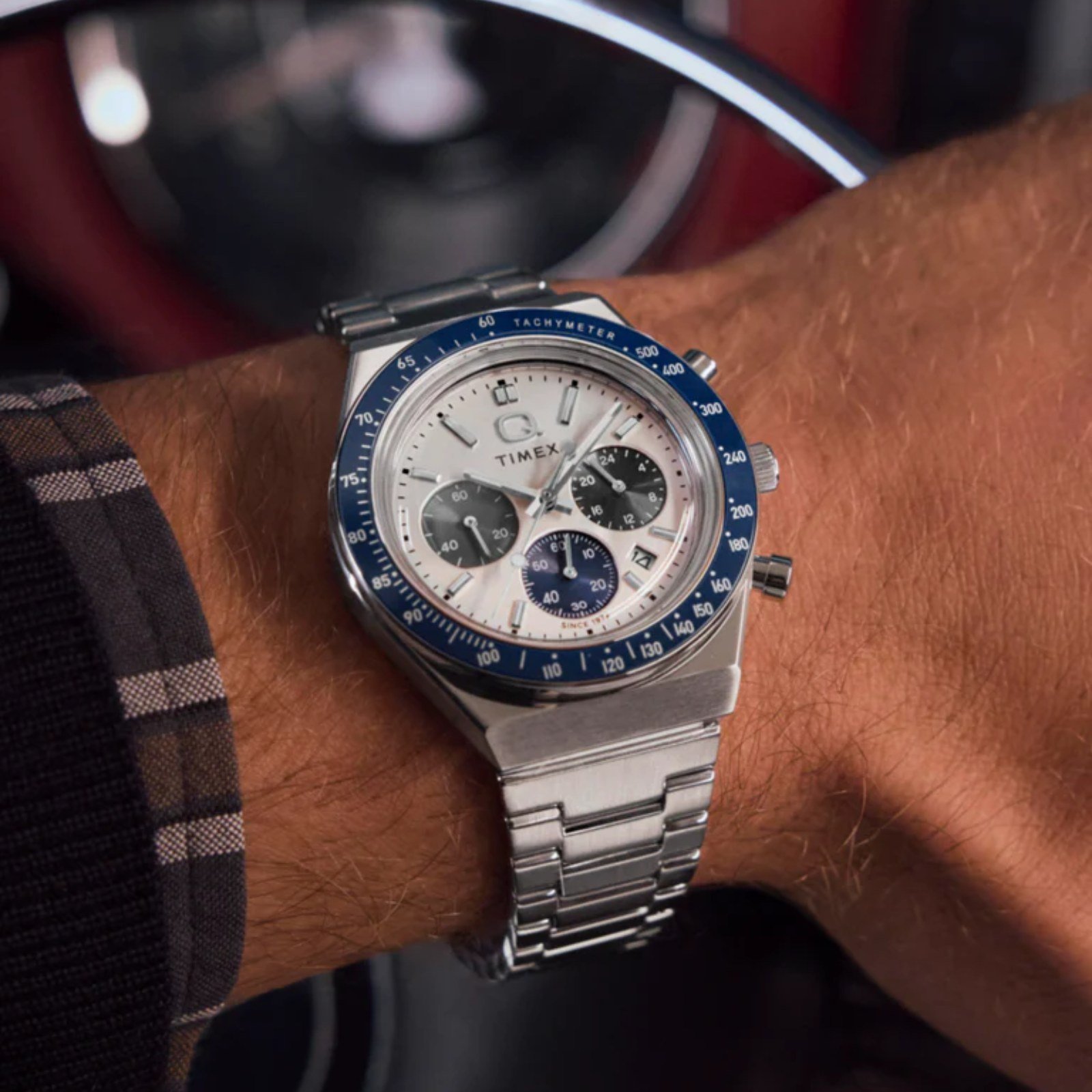 Relógio Q Timex Chronograph TW2Y36200 Prata 2