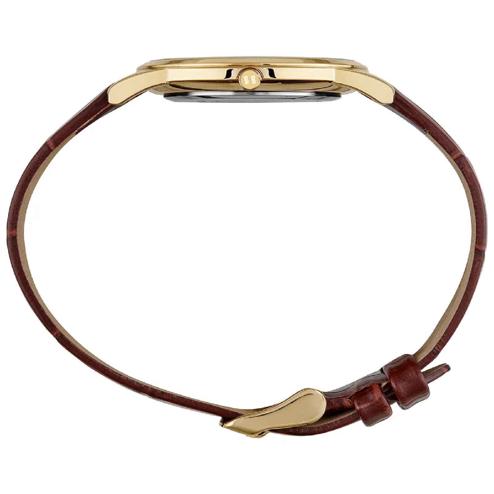 Relógio Masculino Seculus Slim 23724GPSVDC1 Couro Crocodilo Dourado 4