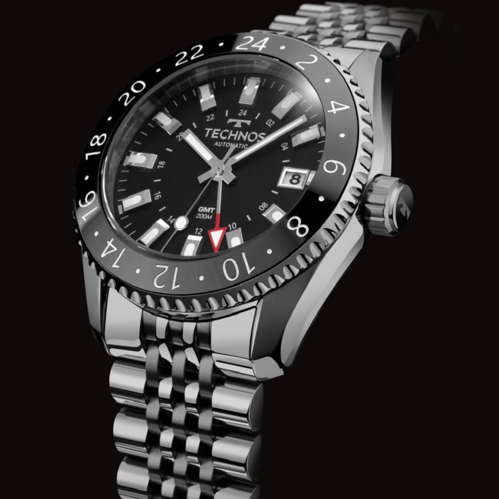 Relógio Technos Diver Automatico GMT NH34AA/T1P Prata Prata 2