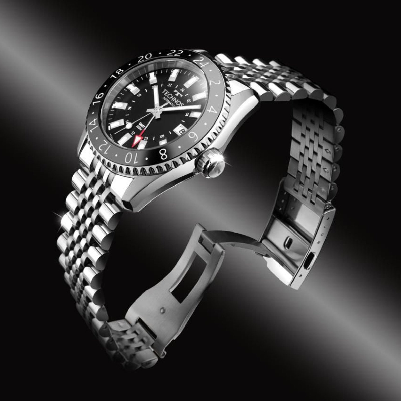 Relógio Technos Diver Automatico GMT NH34AA/T1P Prata Prata 5