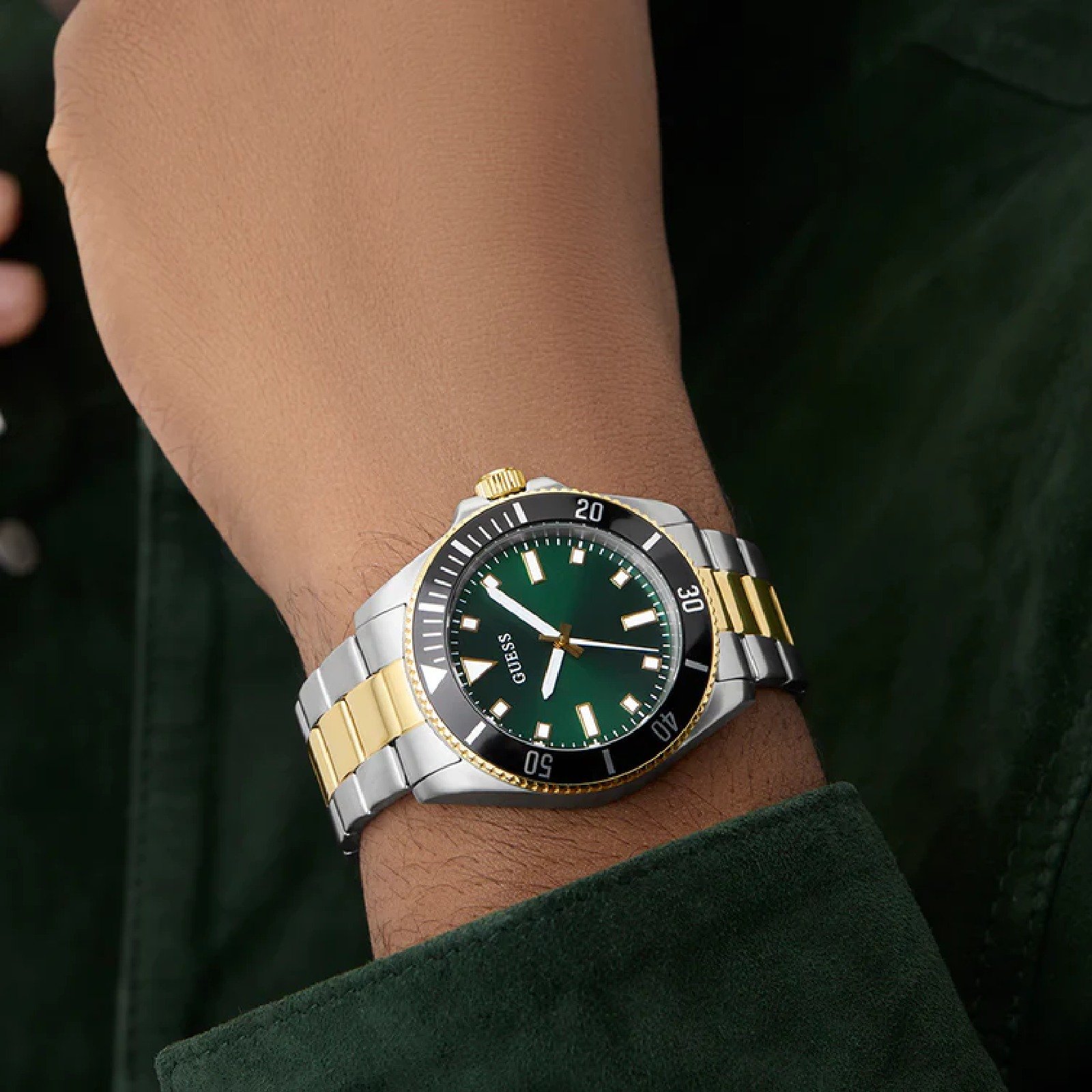 Relógio Guess Masculino Cliff GW0968G4 Bicolor Prata/Dourado 3