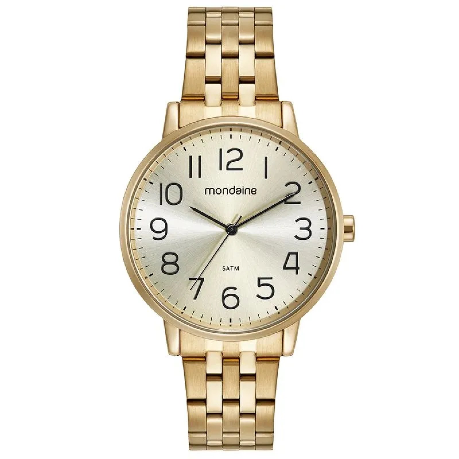 Kit Relógio Mondaine Dourado com Colar e Brincos 32599LPMKDE1K1