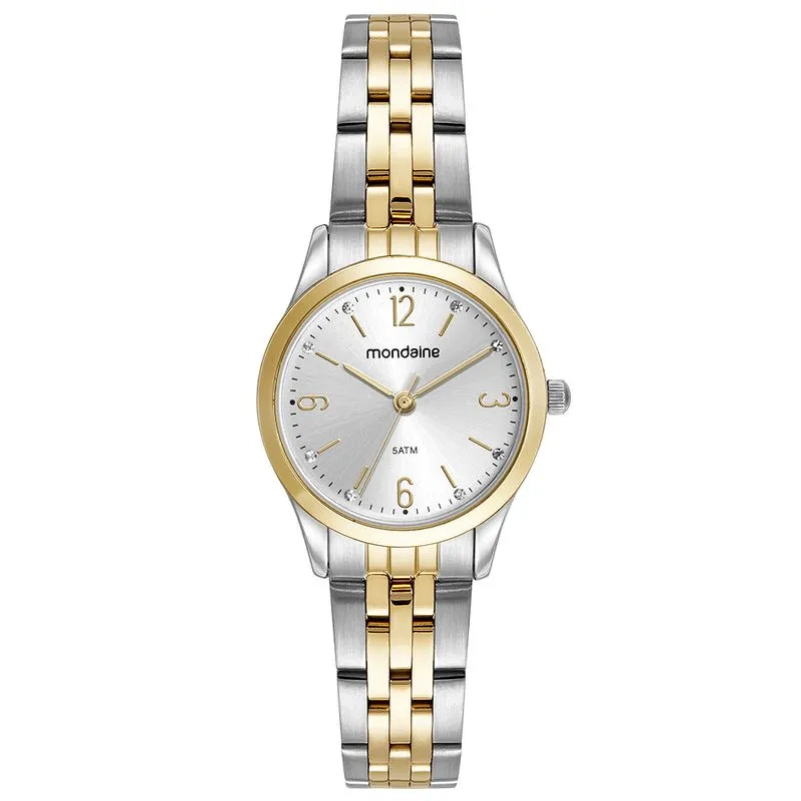 Kit Relógio Mondaine Bicolor com Colar e Brincos 32720LPMKBE3K1