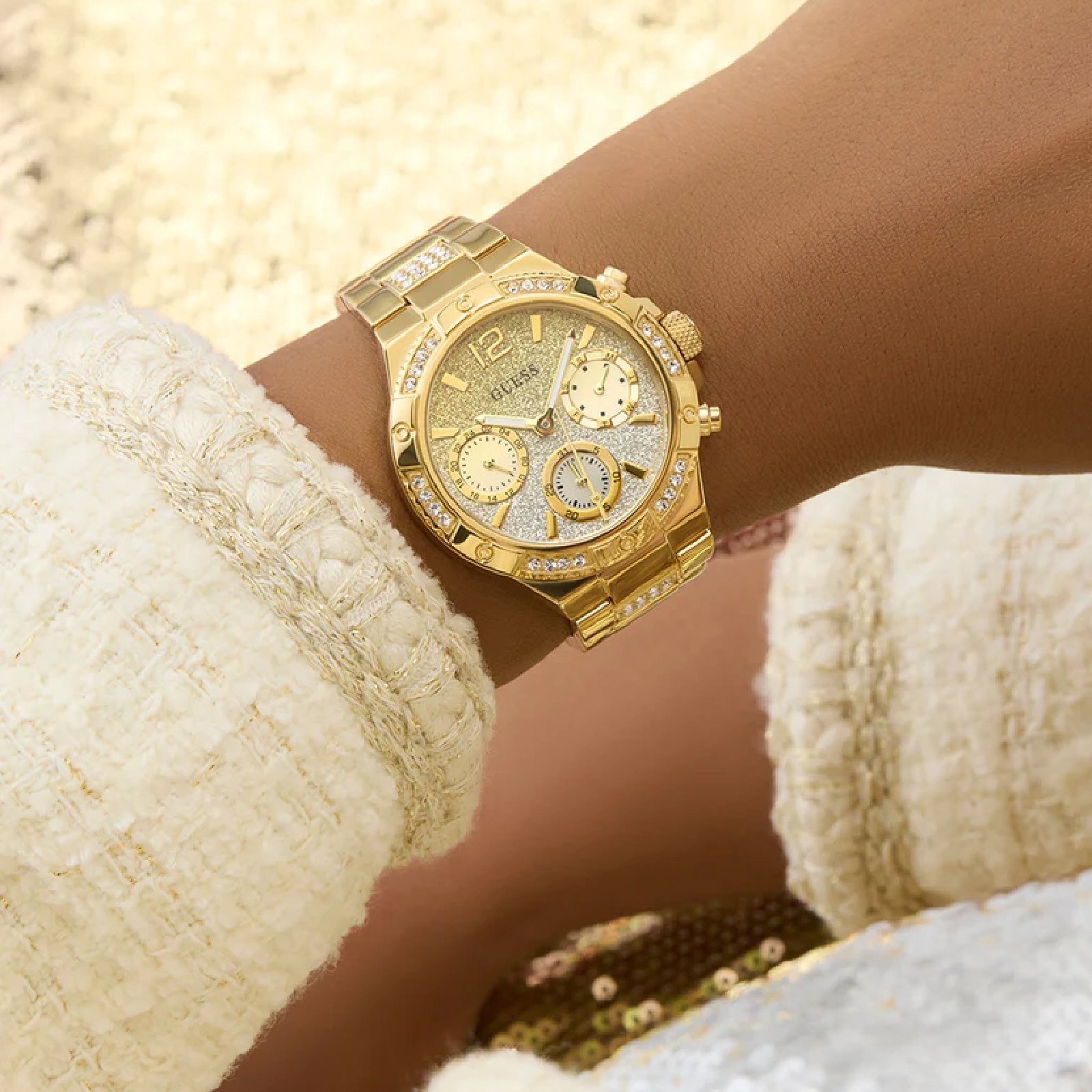 Relógio Guess Feminino Harlow GW0950L2 Dourado Dourado 4