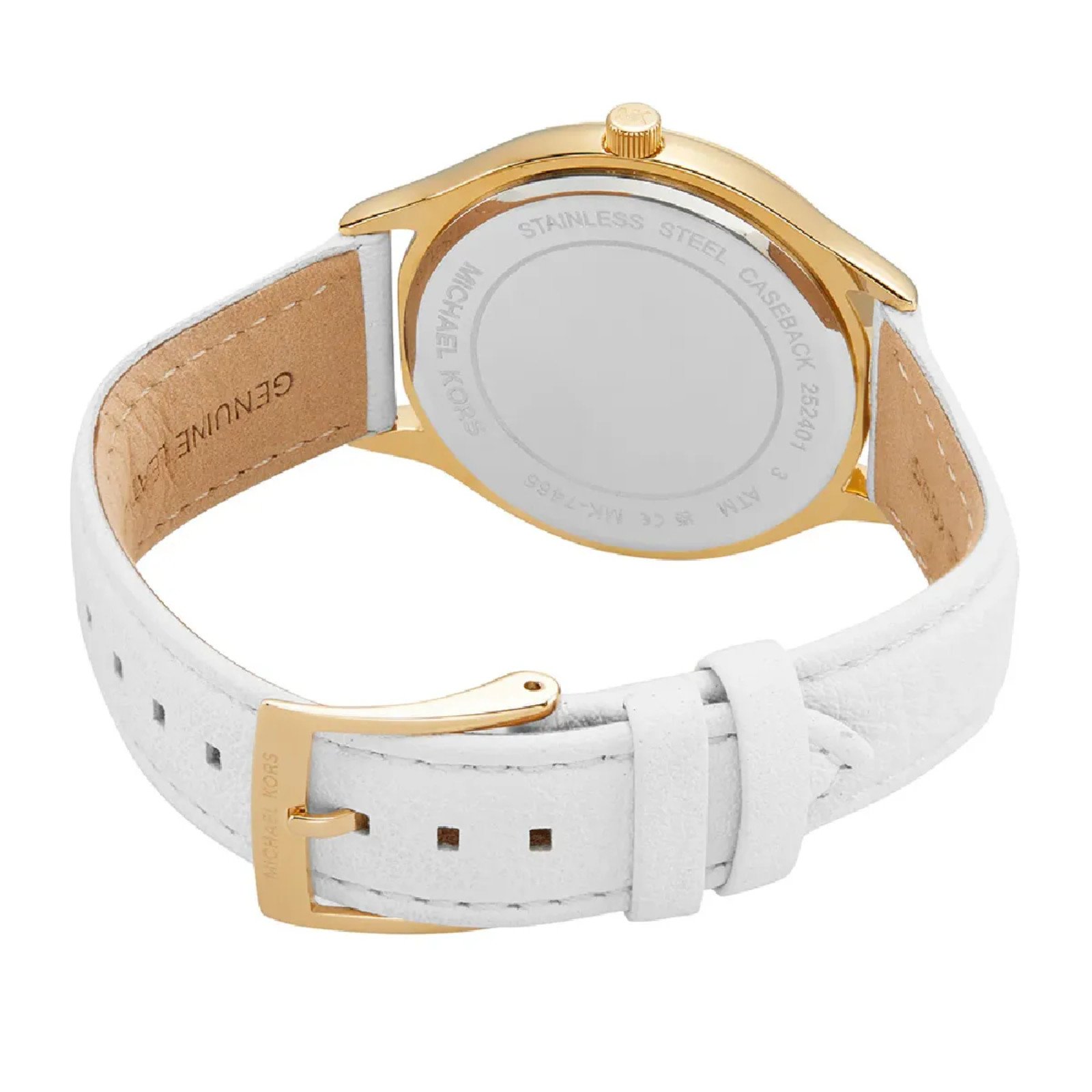 Relógio Michael Kors Slim Runway MK7544/0BN Branco Dourado 4