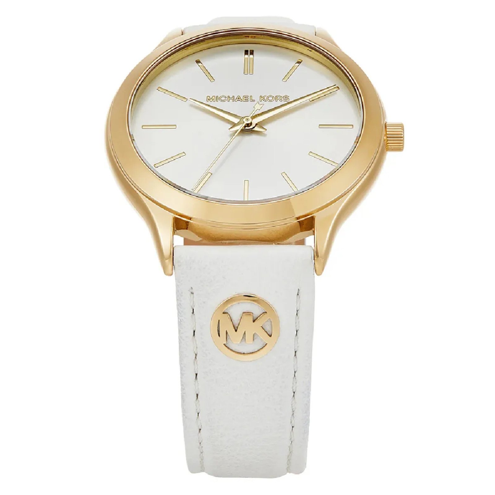 Relógio Michael Kors Slim Runway MK7544/0BN Branco Dourado 5