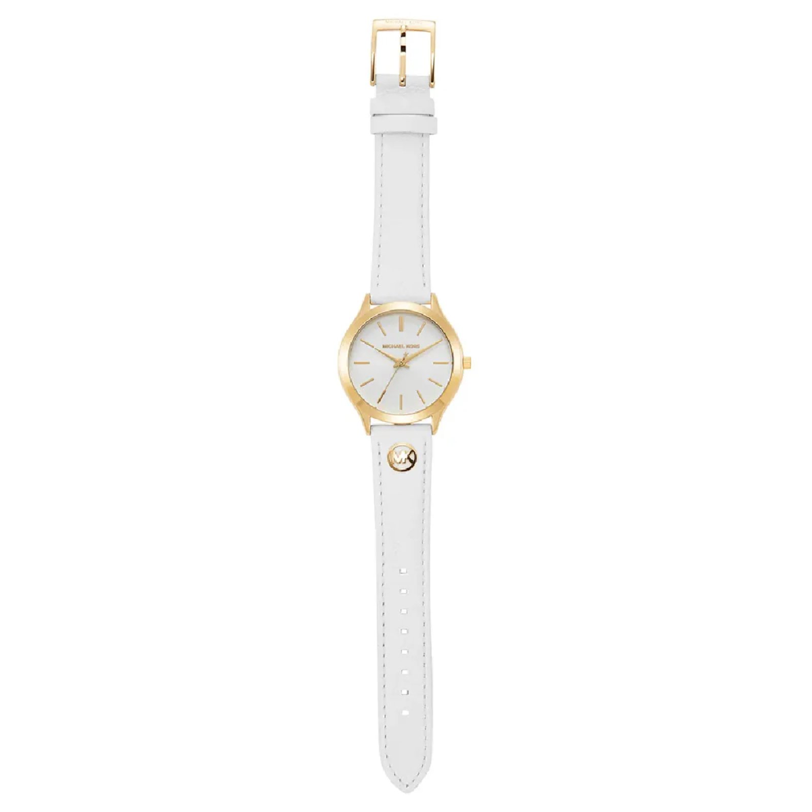 Relógio Michael Kors Slim Runway MK7544/0BN Branco Dourado 7