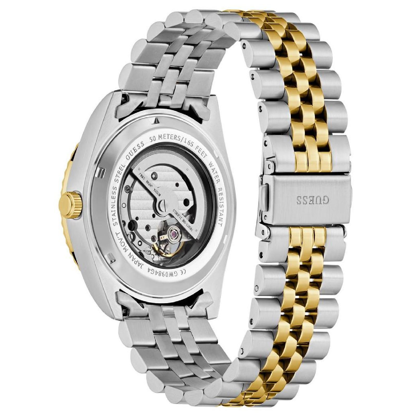 Relógio Guess Masculino Automático GW0984G4 Bicolor Prata/Dourado 4
