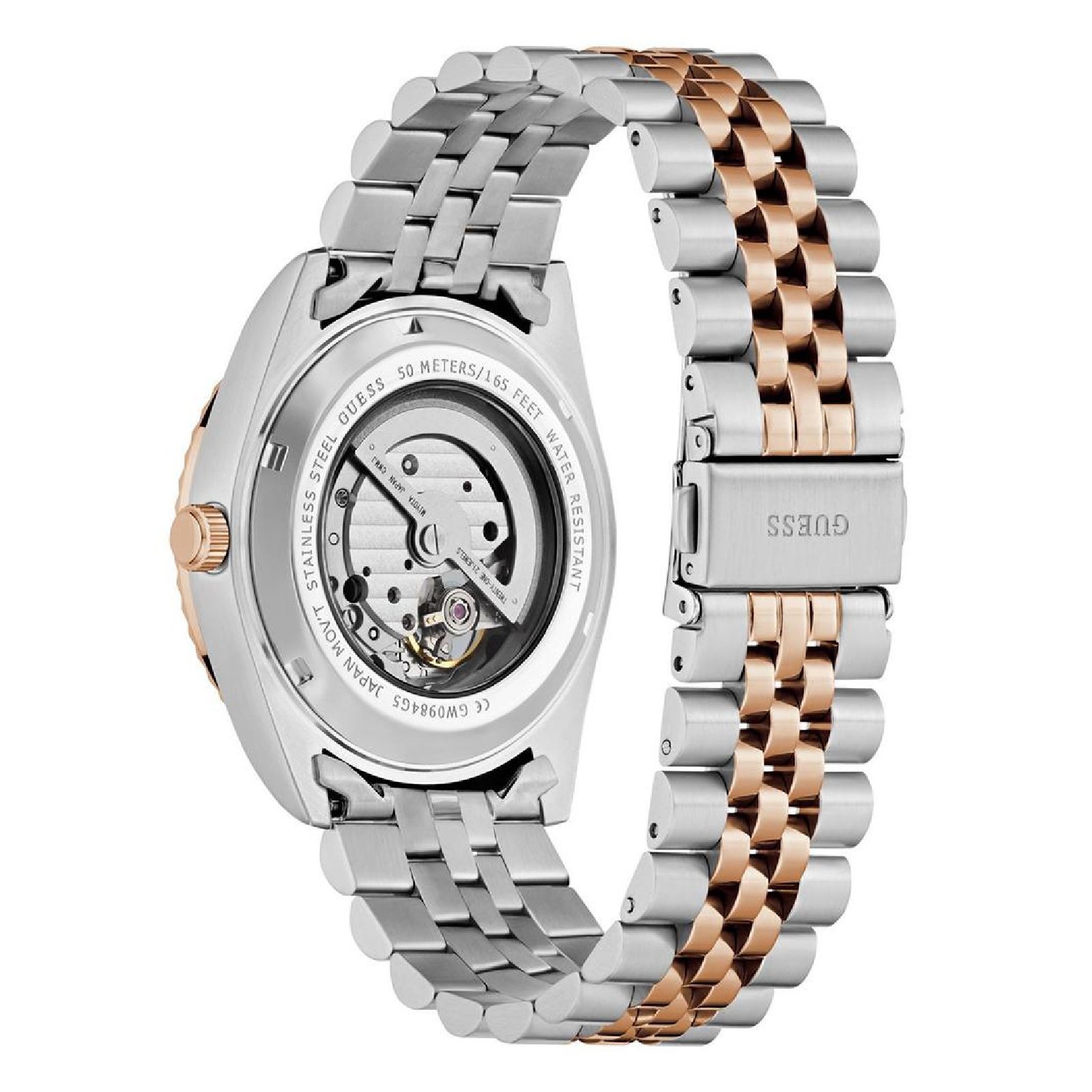 Relógio Guess Masculino Automático GW0984G5 Bicolor Prata/Dourado 4