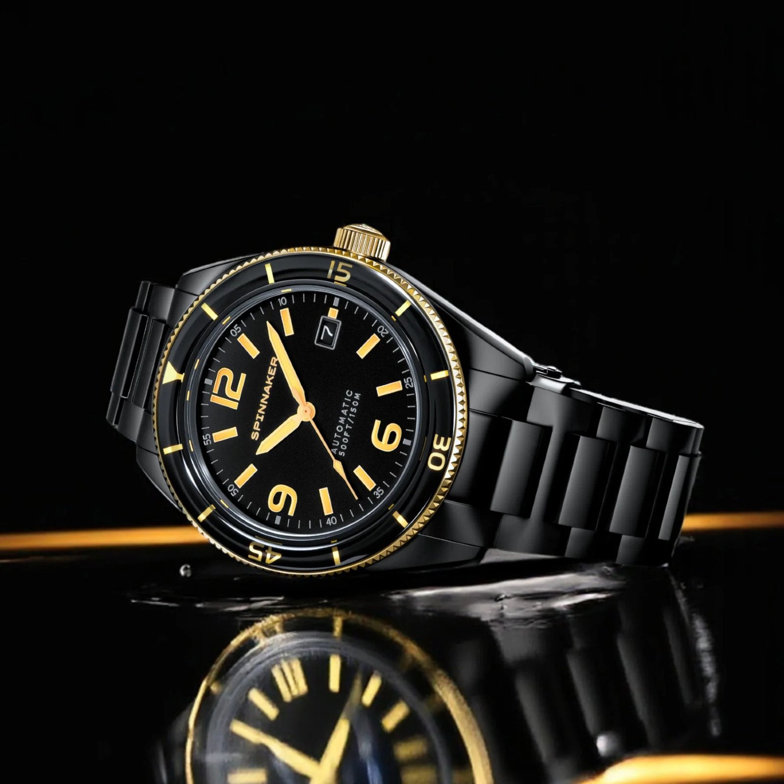 Relógio Spinnaker Fleuss Automatic Golden Eclipse SP-5055-55 Preto 3