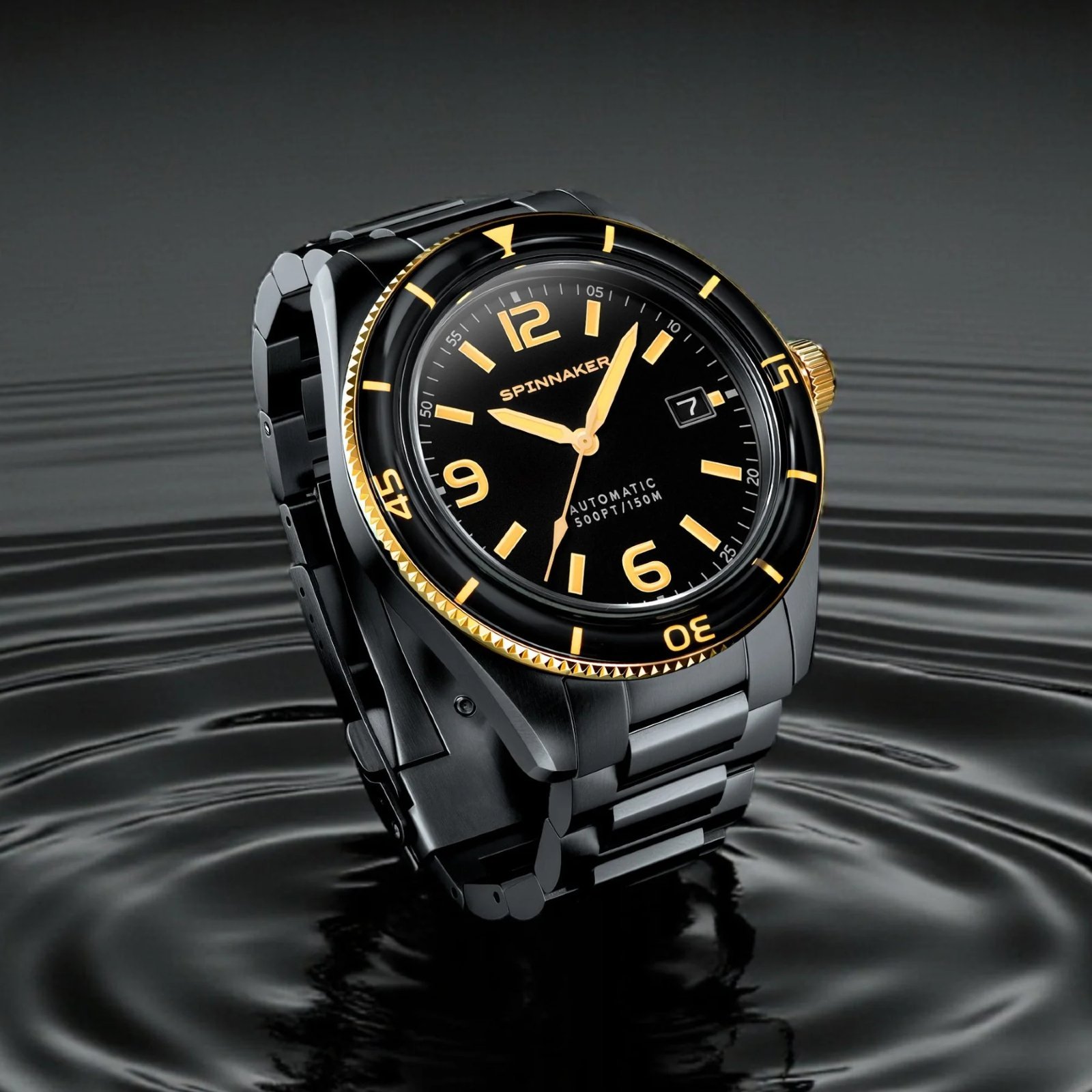 Relógio Spinnaker Fleuss Automatic Golden Eclipse SP-5055-55 Preto 4