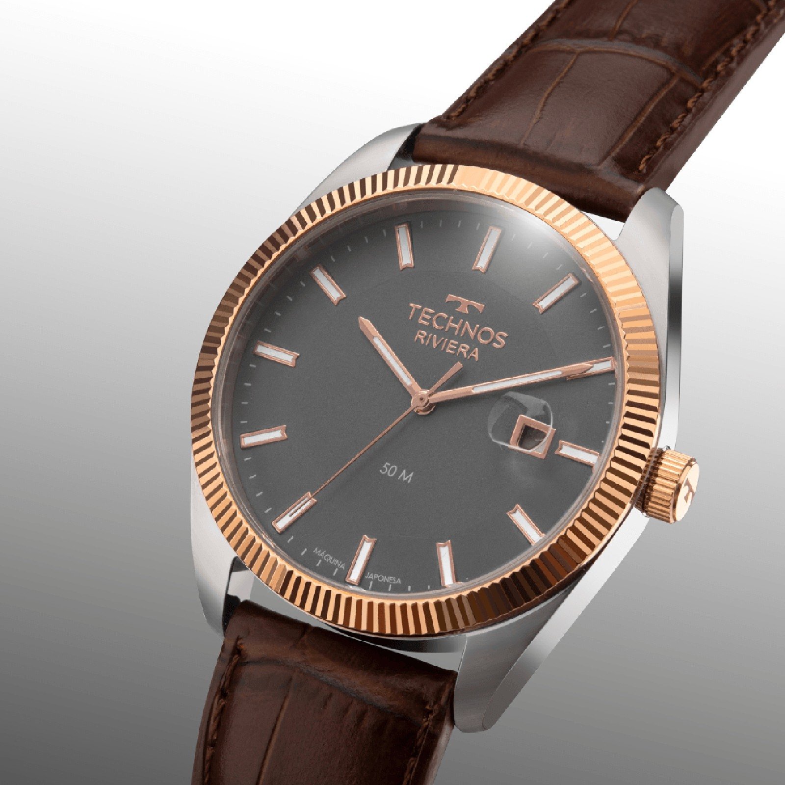 Relógio Technos Masculino Riviera Bicolor 2317AI/0C Prata 2