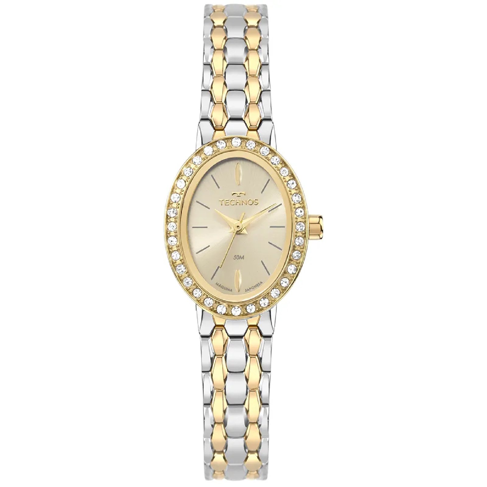 Relógio Technos Feminino Mini 2035NAH/1D Bicolor Prata/Dourado 4