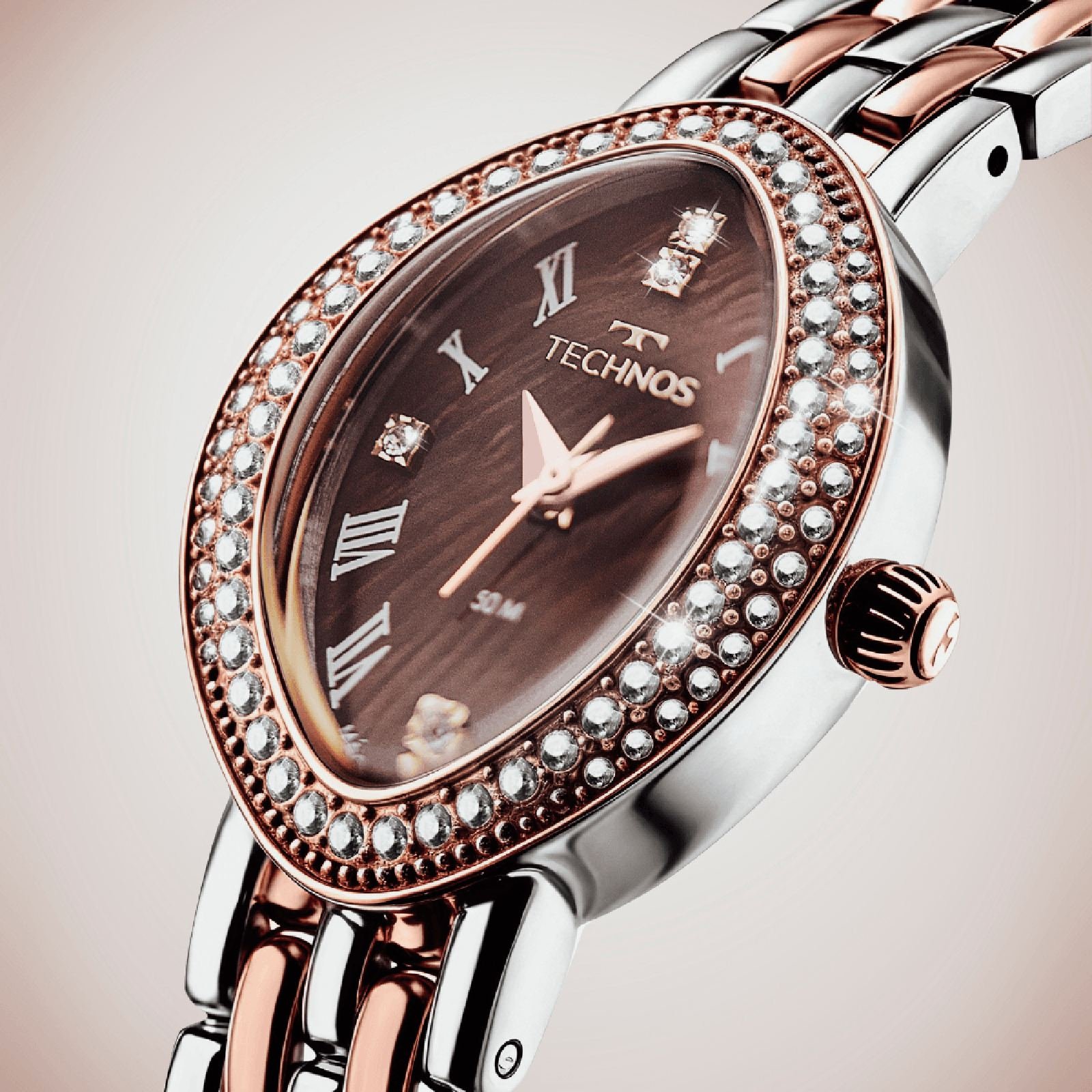 Relógio Technos Feminino Mini 2035NBM/1M Bicolor Rose Gold/Prata 2