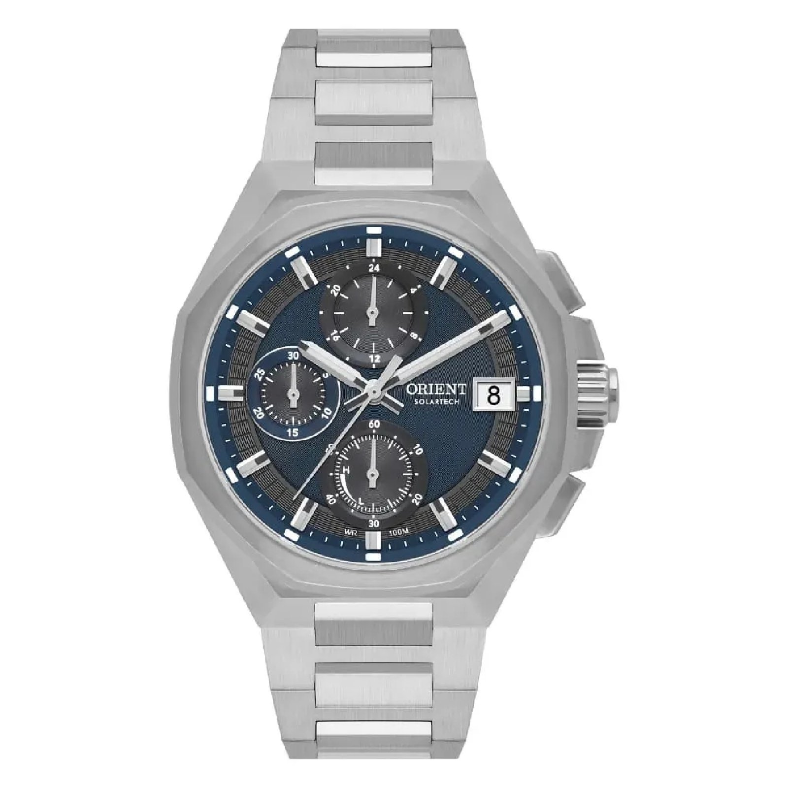 Relógio Orient Solartech MBSSC295 D1SX 43mm Aço Inox