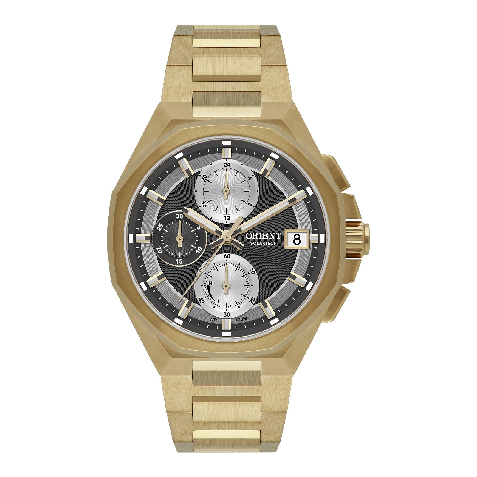 Relógio Orient Solartech Cronógrafo MGSSC075 G1KX Masculino 40mm Aço Inox